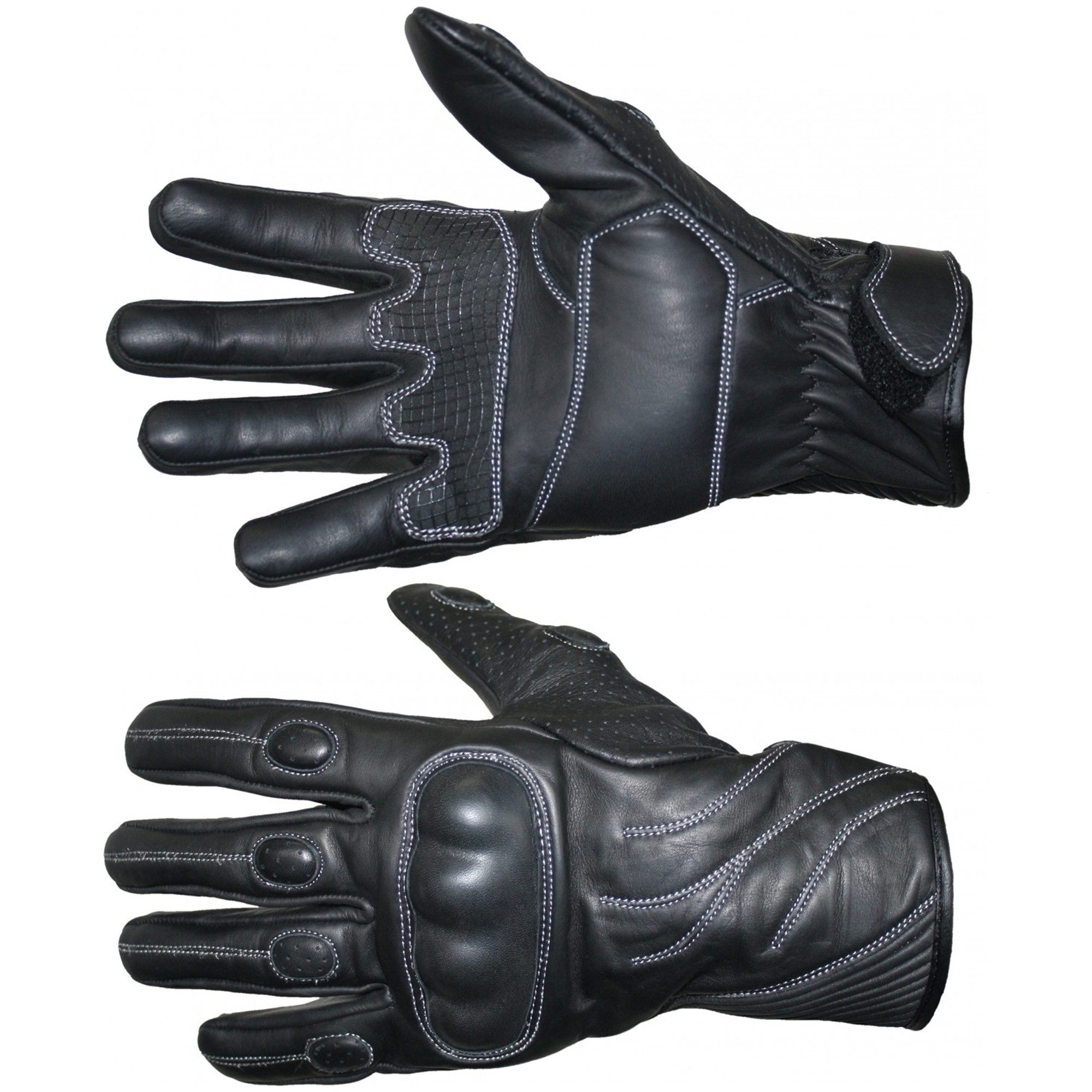 German Wear Motorradhandschuhe GW400G-M1 Motorradhandschuhe Lederhandschuhe Schwarz