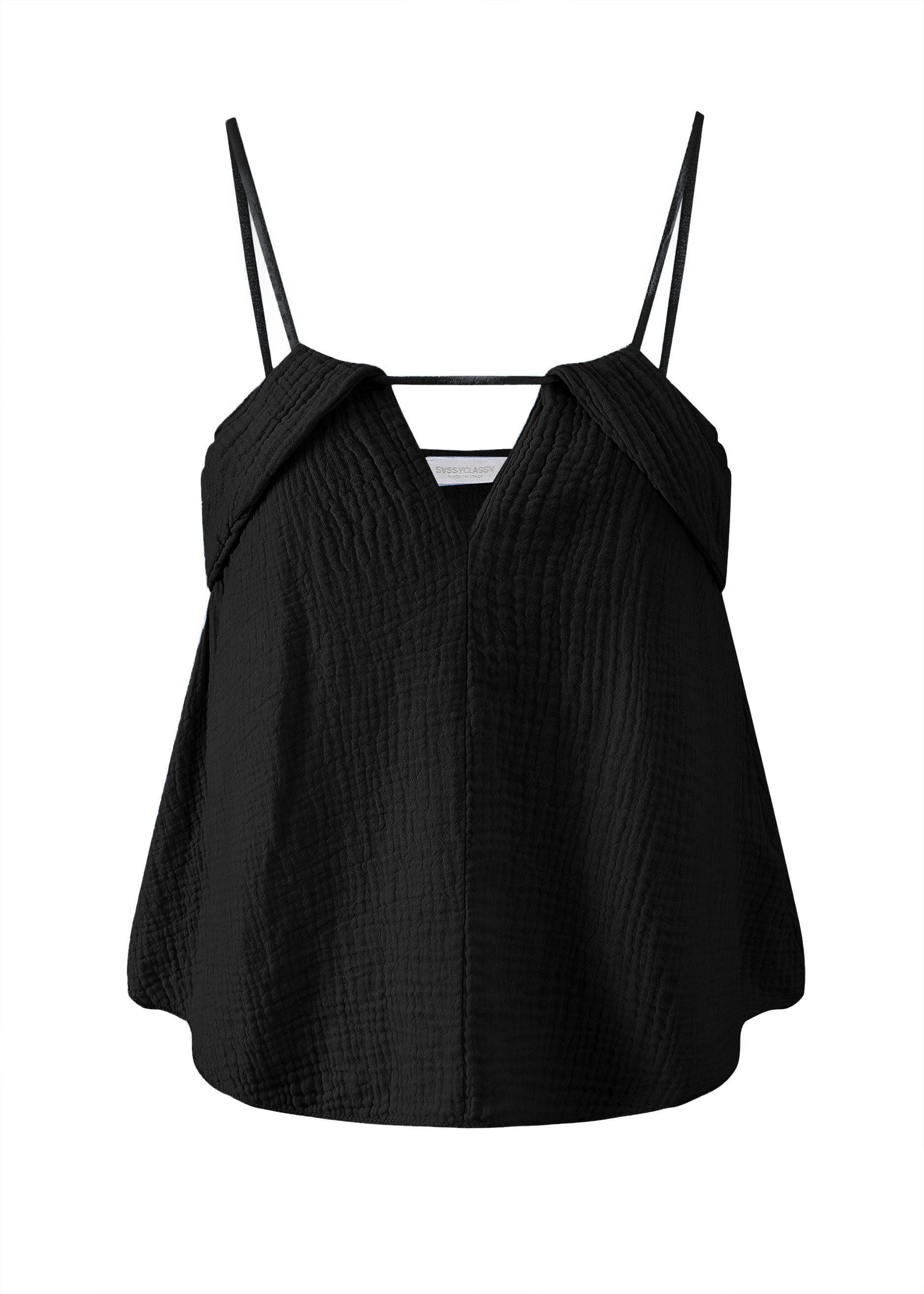 SASSYCLASSY Trägertop Feminines Musselin Top aus Baumwolle Damen elegant günstig online kaufen