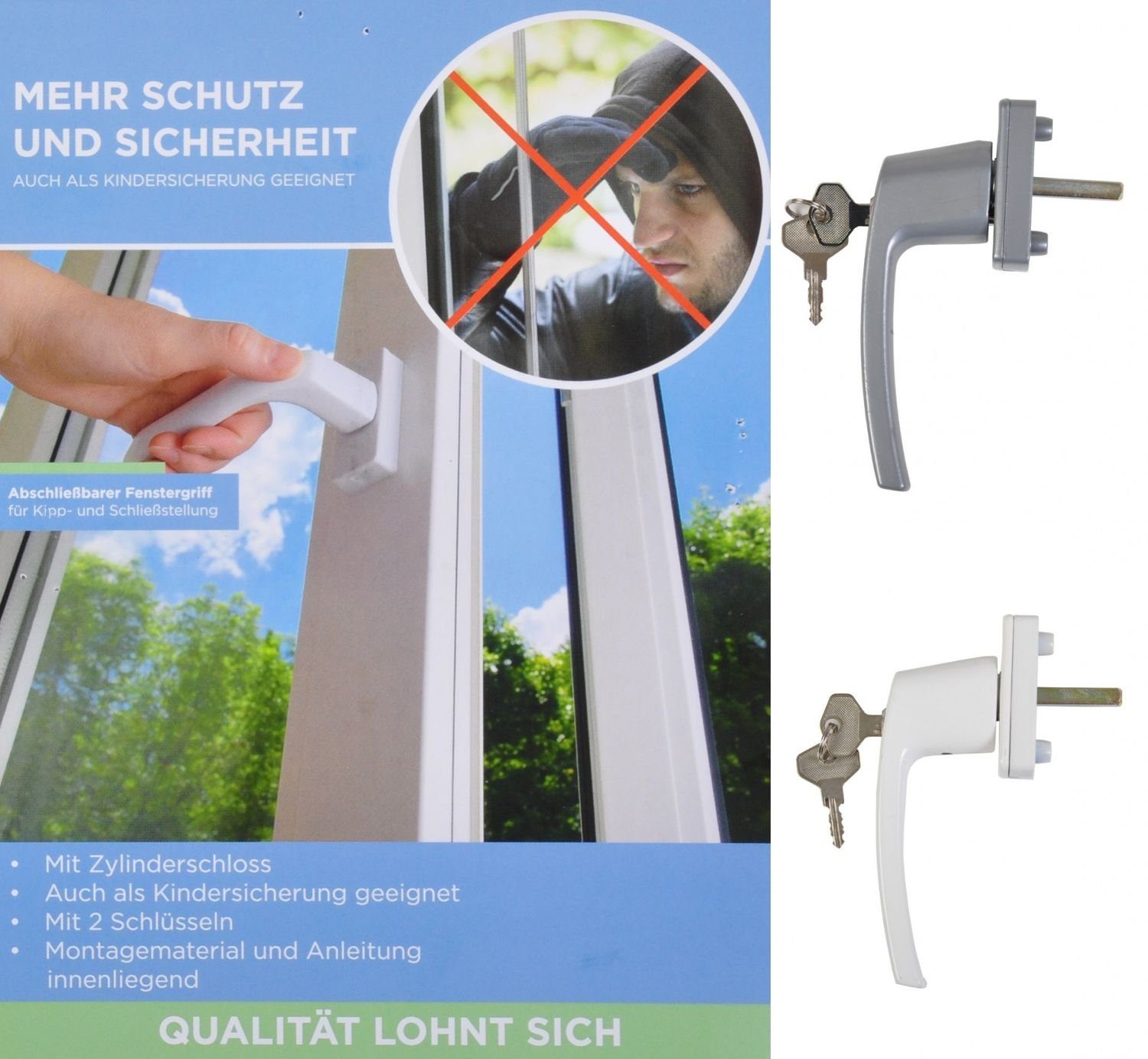 BURI Fenstergriff Fenstergriff abschließbar Sicherheitsfenstergriff Fenster günstig online kaufen