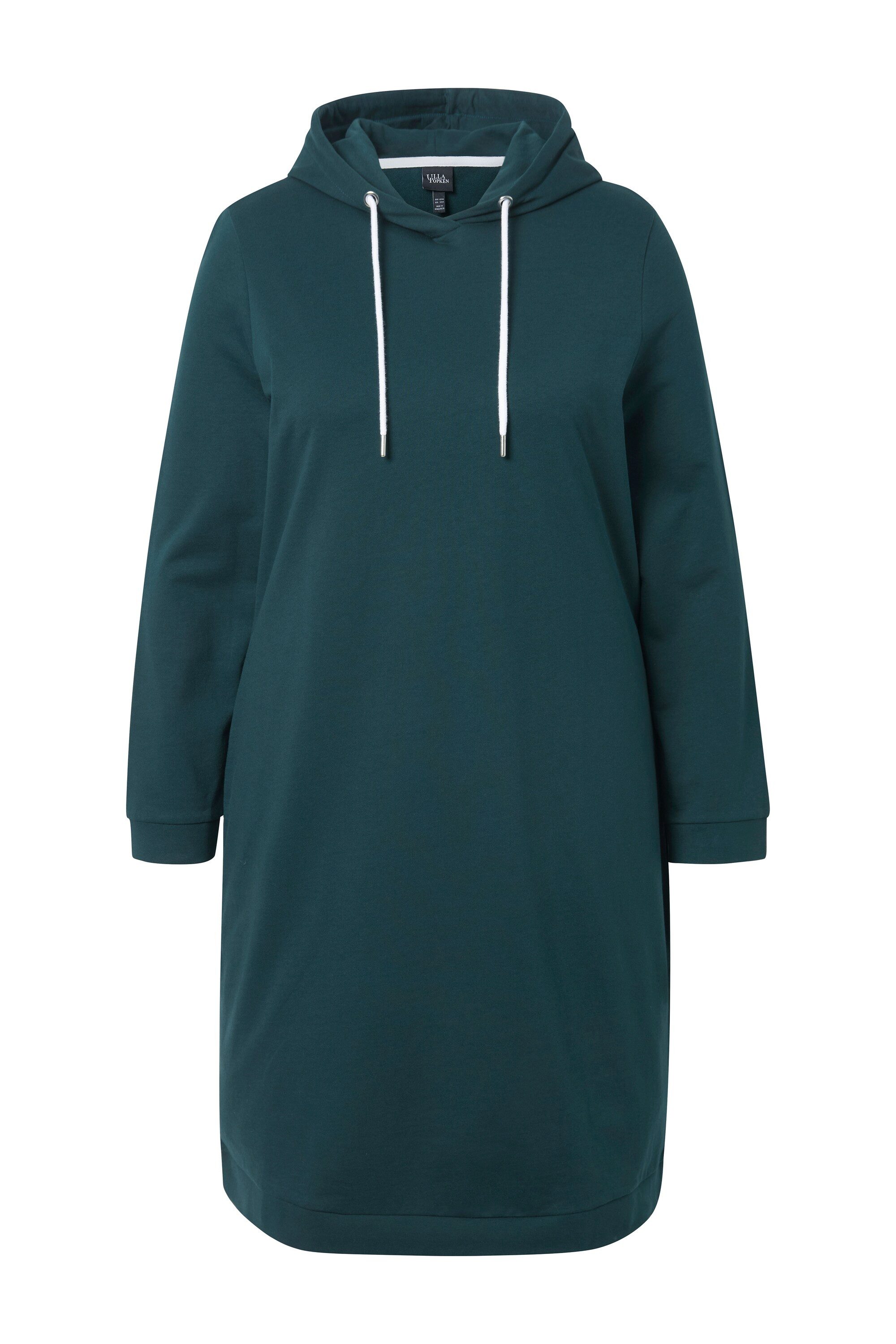 Ulla Popken Schlafanzug Loungwear-Kleid Kapuze weich angeraut Rippbündchen günstig online kaufen