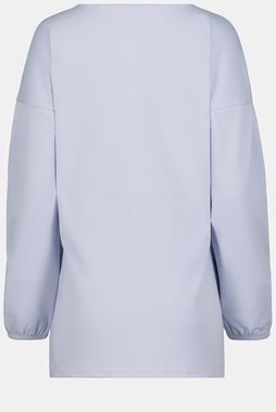 Gina Laura Sweatshirt Sweatshirt Ärmelfalten V-Ausschnitt Langarm