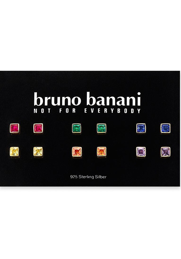 Bruno Banani Ohrstecker-Set Mulitpack Schmuck Geschenk Silber 925 Ohrschmuckset Regenbogen (Set, 12-tlg), mit Zirkonia (synth)