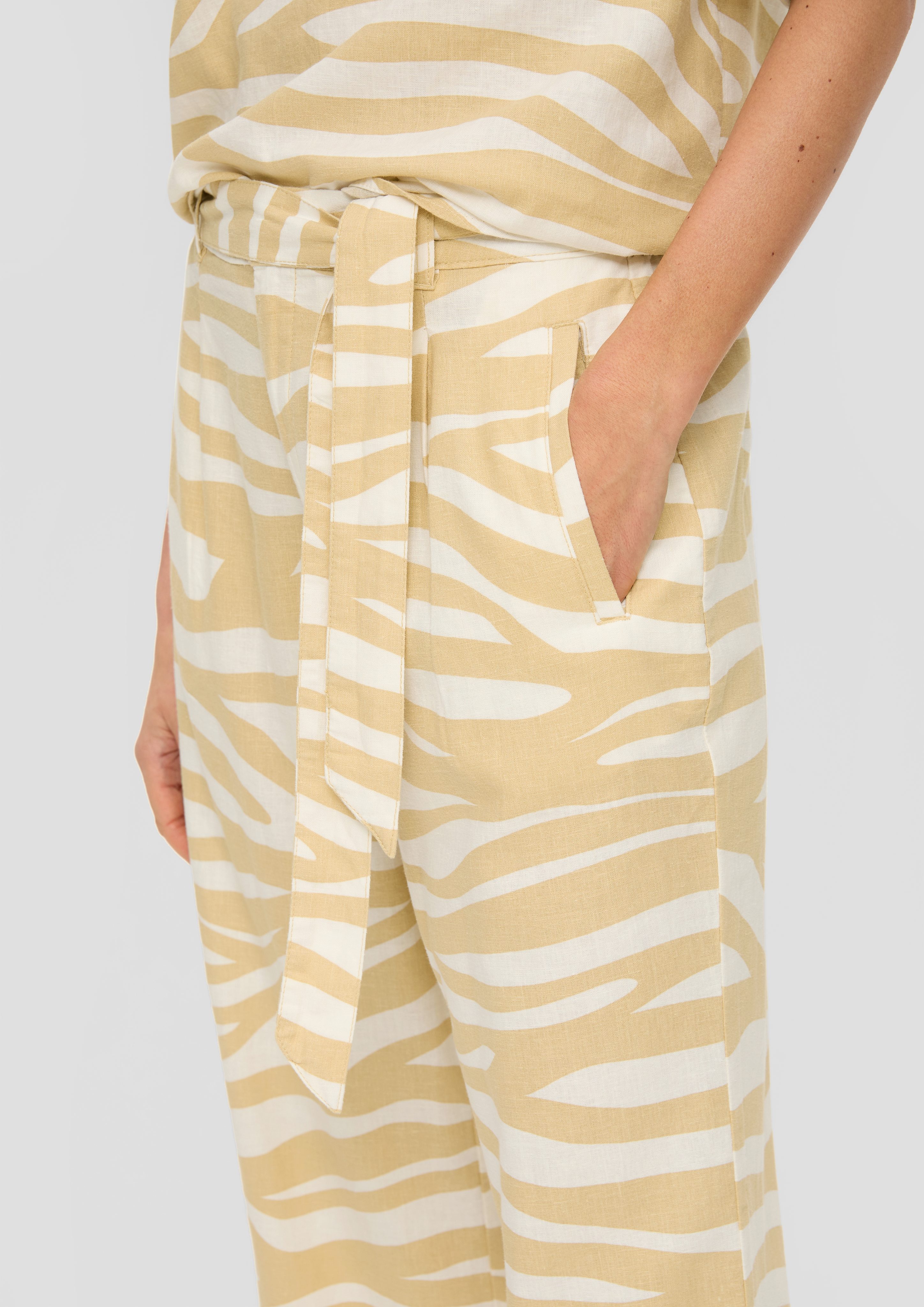 s.Oliver 7/8-Hose Culotte aus Leinenmix Gummizug günstig online kaufen