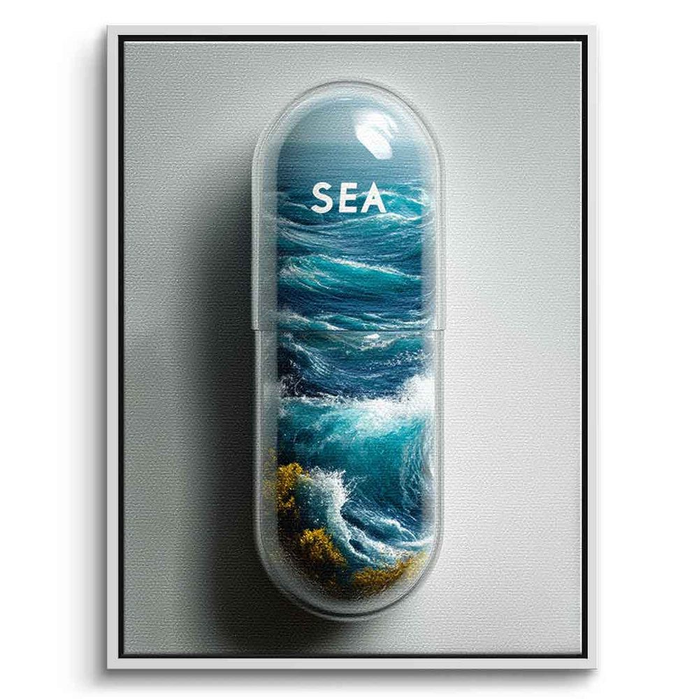 DOTCOMCANVAS® Leinwandbild SEA PILL, Leinwandbild SEA PILL Wandbild Kunstdruck