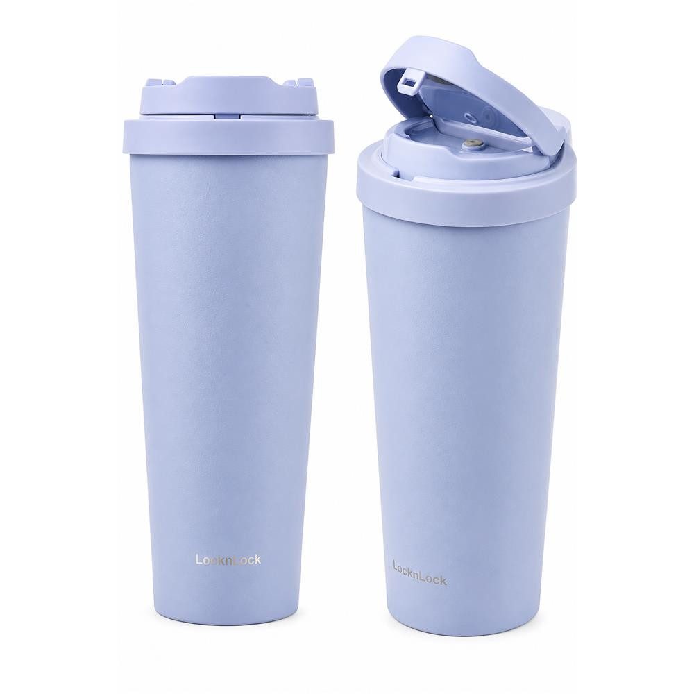 LocknLock Thermobecher Edelstahl-Isolierbecher 550 ml, One-Touch, Sicherheitsverriegelung, rutschfester Boden, BPA-frei
