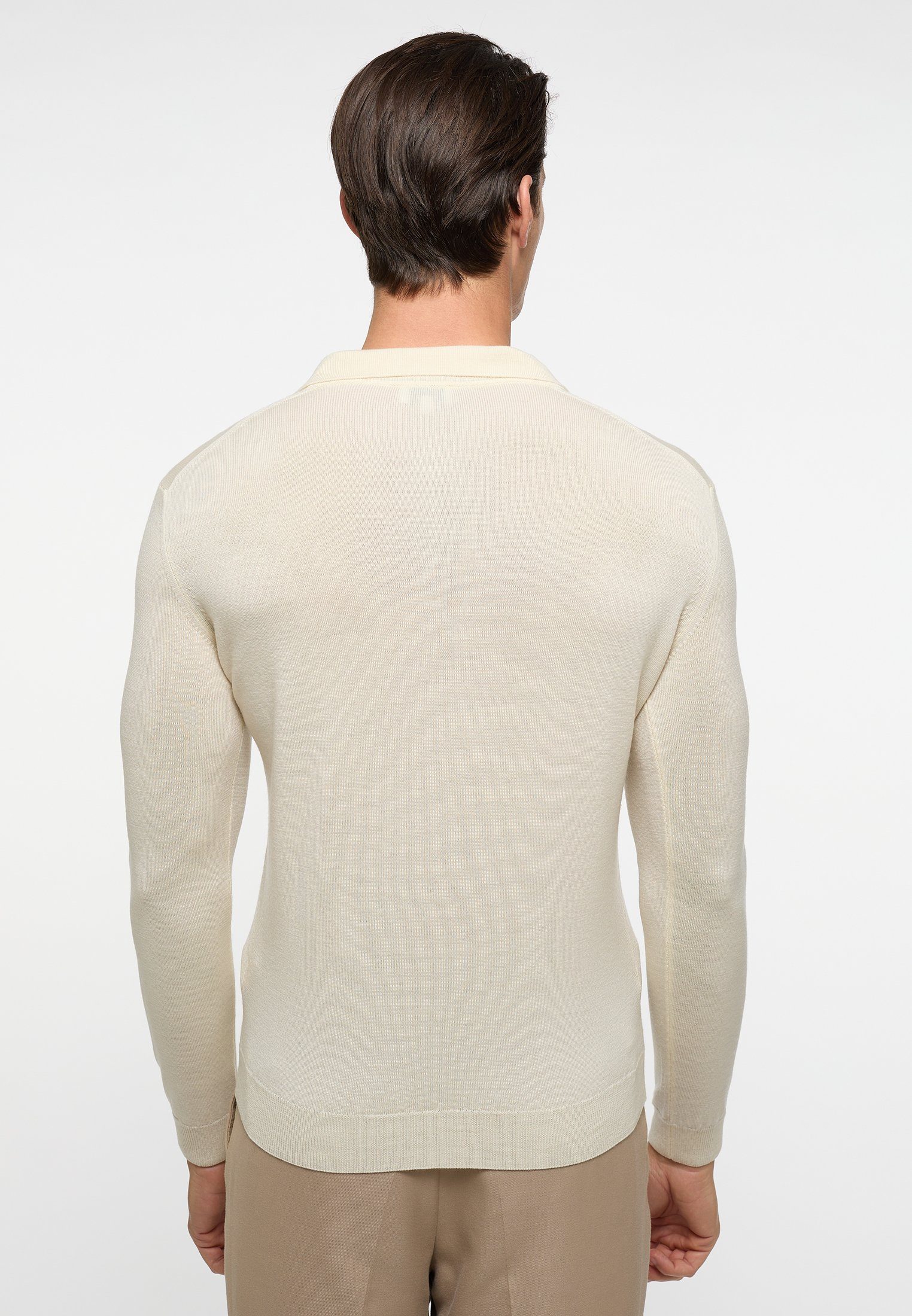 Eterna off-white Langarm-Poloshirt