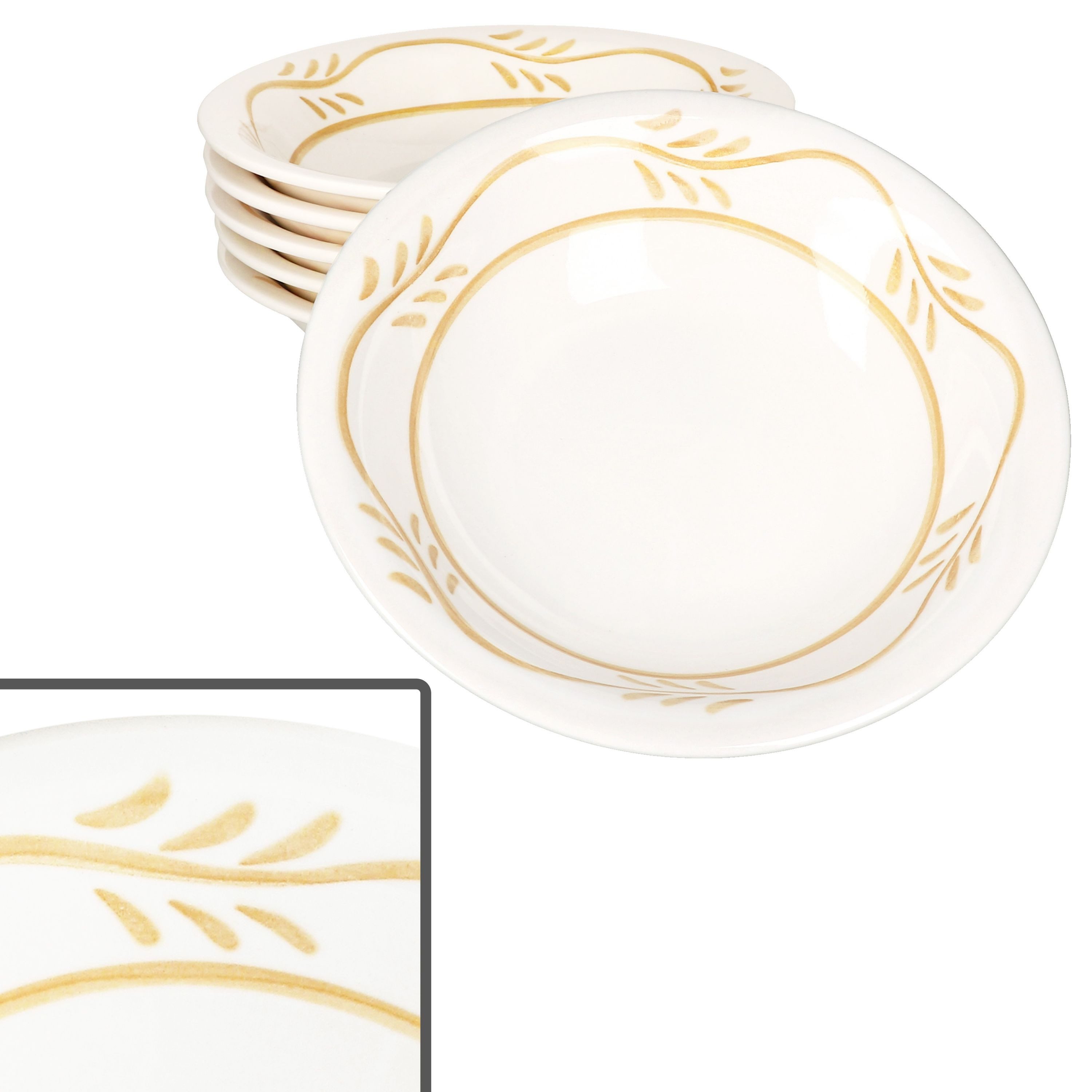 Suppenteller 6x Wald ocker Suppenteller 400ml tiefe Teller Pasta Salat Dessert