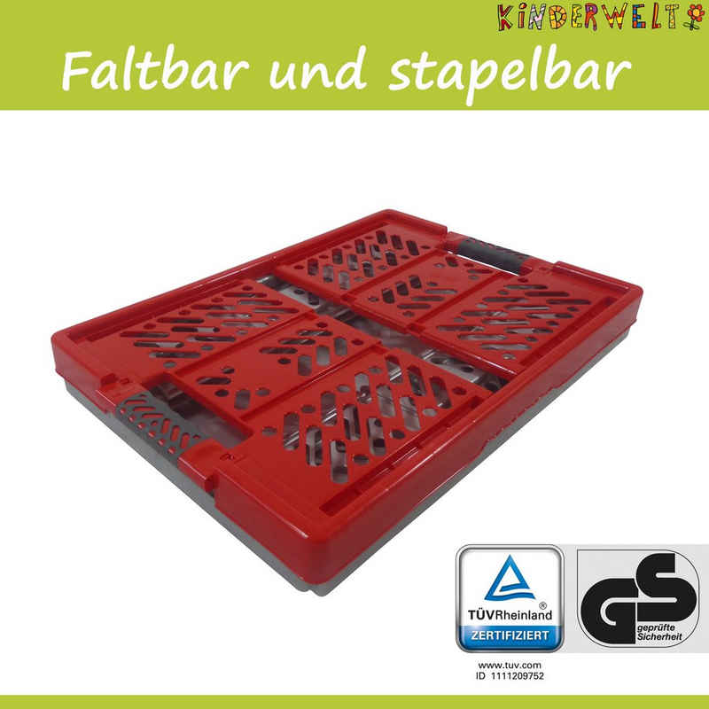 KiNDERWELT Klappbox 4 x Stabile Profi-Klappboxen rot/silber