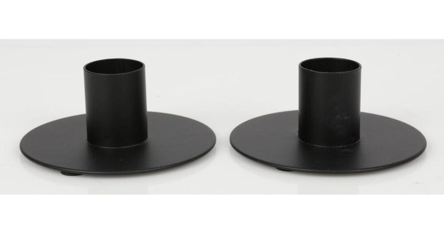 BURI Kerzenständer BURI Stabkerzenhalter 2er Set Schwarz Metall Teelichter günstig online kaufen
