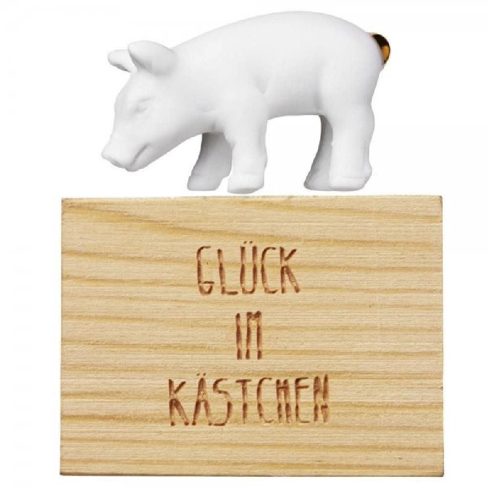 Räder Dekofigur Design Glückskästchen Glücksschwein to go Weiß (2-teilig)