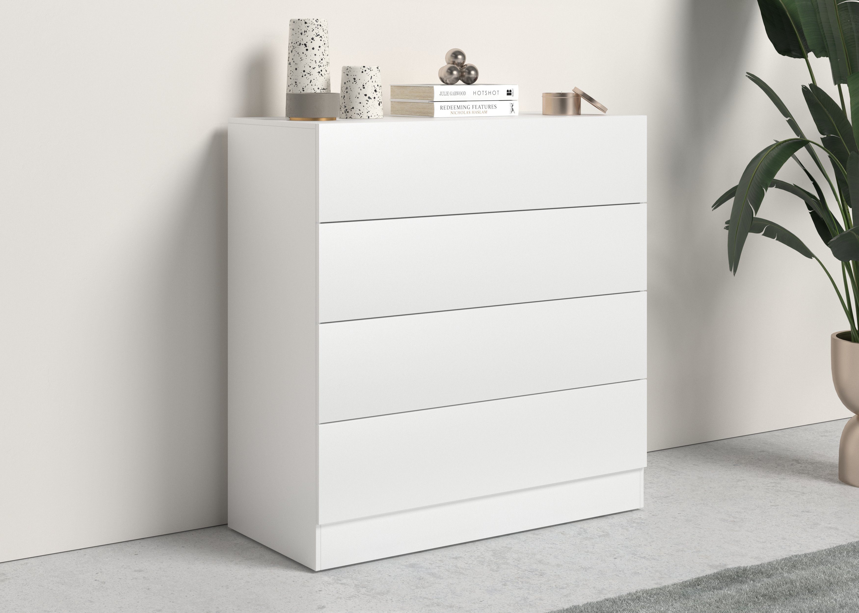 borchardt Möbel Kommode Vaasa, Breite 76cm, Höhe 79cm, grifflos, Sideboard Breite 76 cm, Höhe 79 cm, mit Push-to-open-Funktion