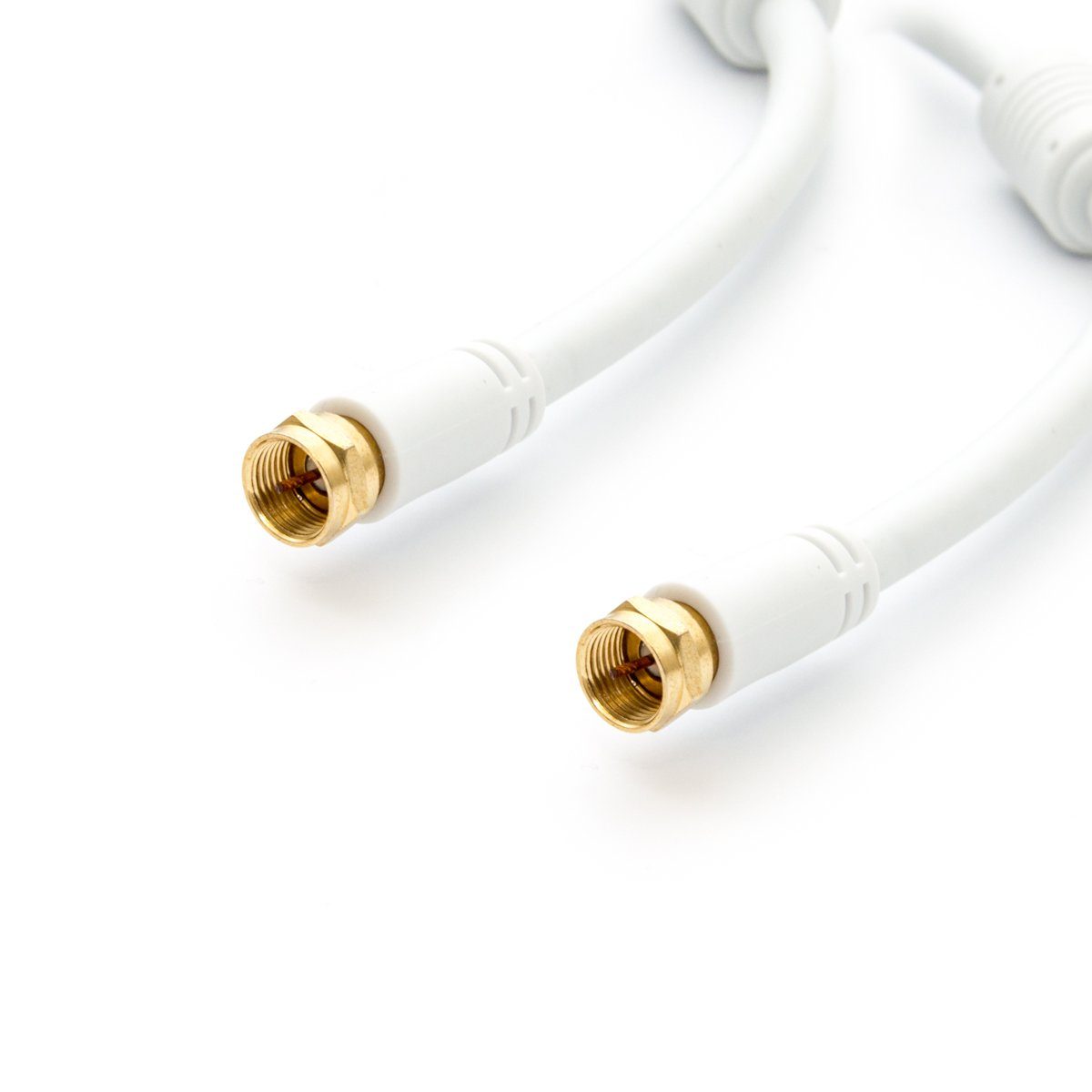 PremiumX 10m BASIC-LINE SAT TV Koaxial-Kabel F-Anschluss HDTV 4K - Weiß TV-Kabel