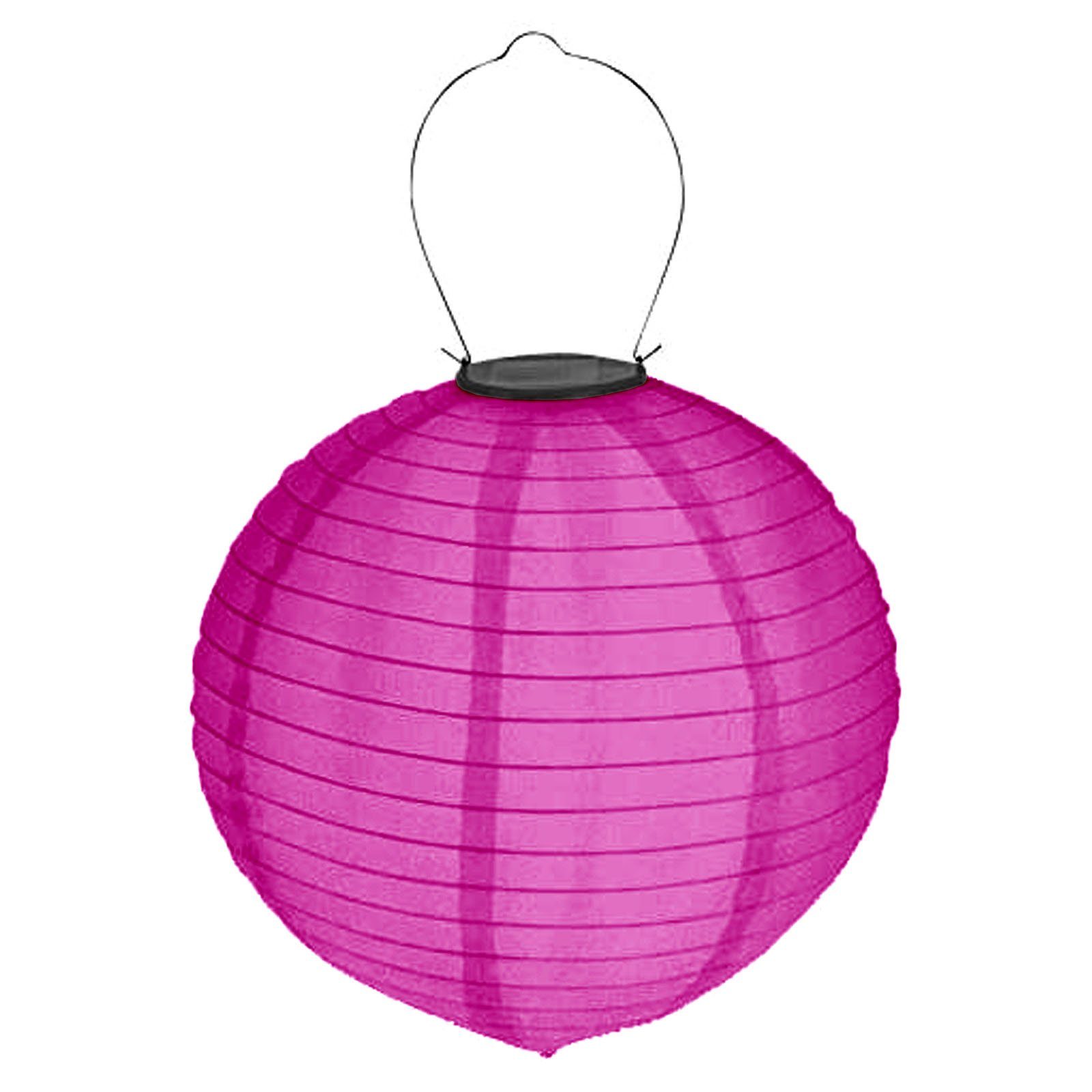 HAC24 LED Lampion 4x Deko Lampenschirm Lampe Party Garten Kugel Laterne, LED fest integriert, Kaltweiß, Bunt, Solar, Ø 20 cm, mit Haken zum Aufhängen