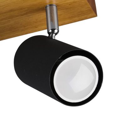 etc-shop LED Deckenspot, Leuchtmittel nicht inklusive, Decken Leuchte Holz Strahler schwenkbar Wohn Ess Schlaf Zimmer