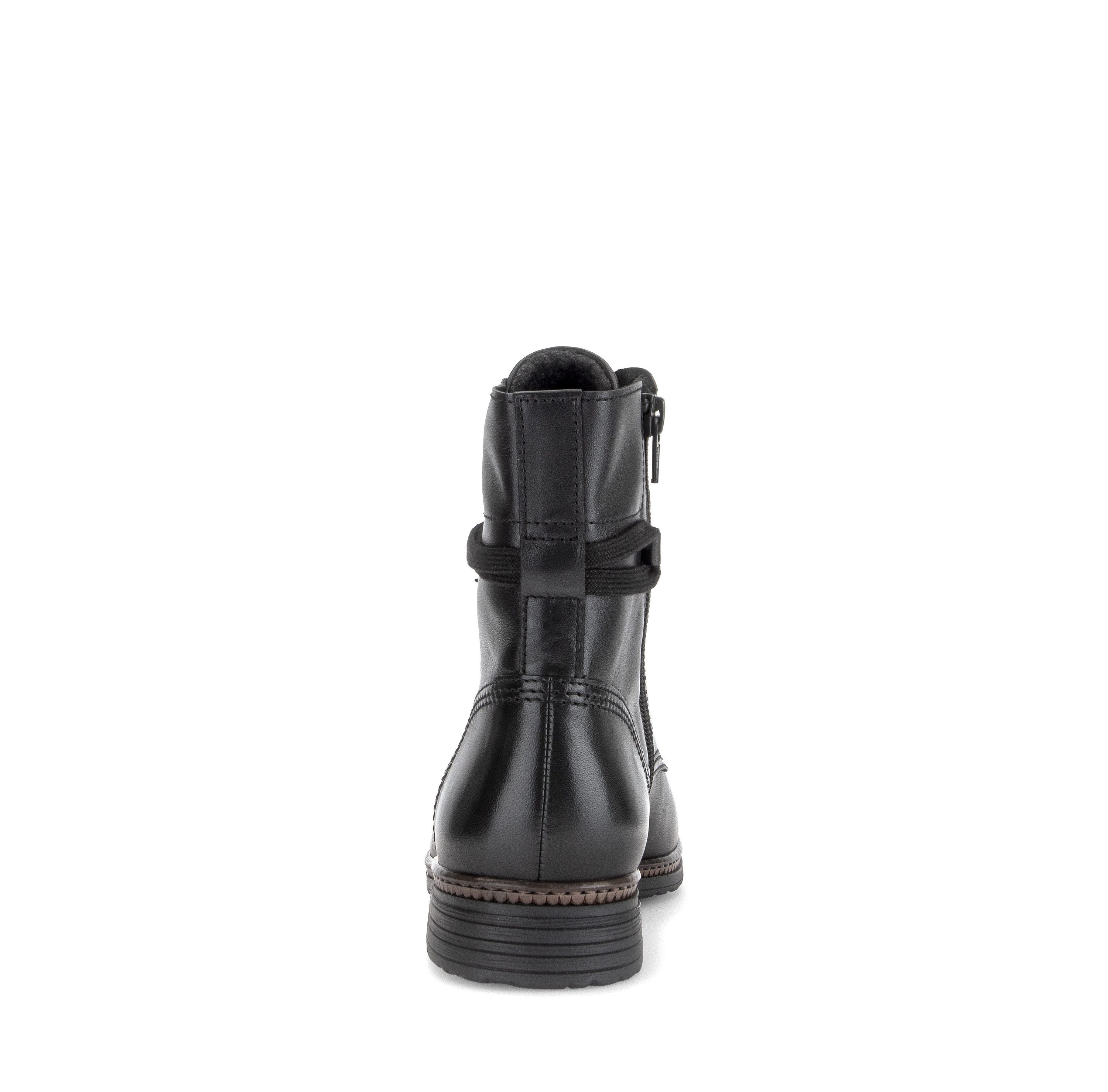 Gabor Schnürstiefelette Blockabsatz, Schnürboots mit gepolstertem Schaftrand