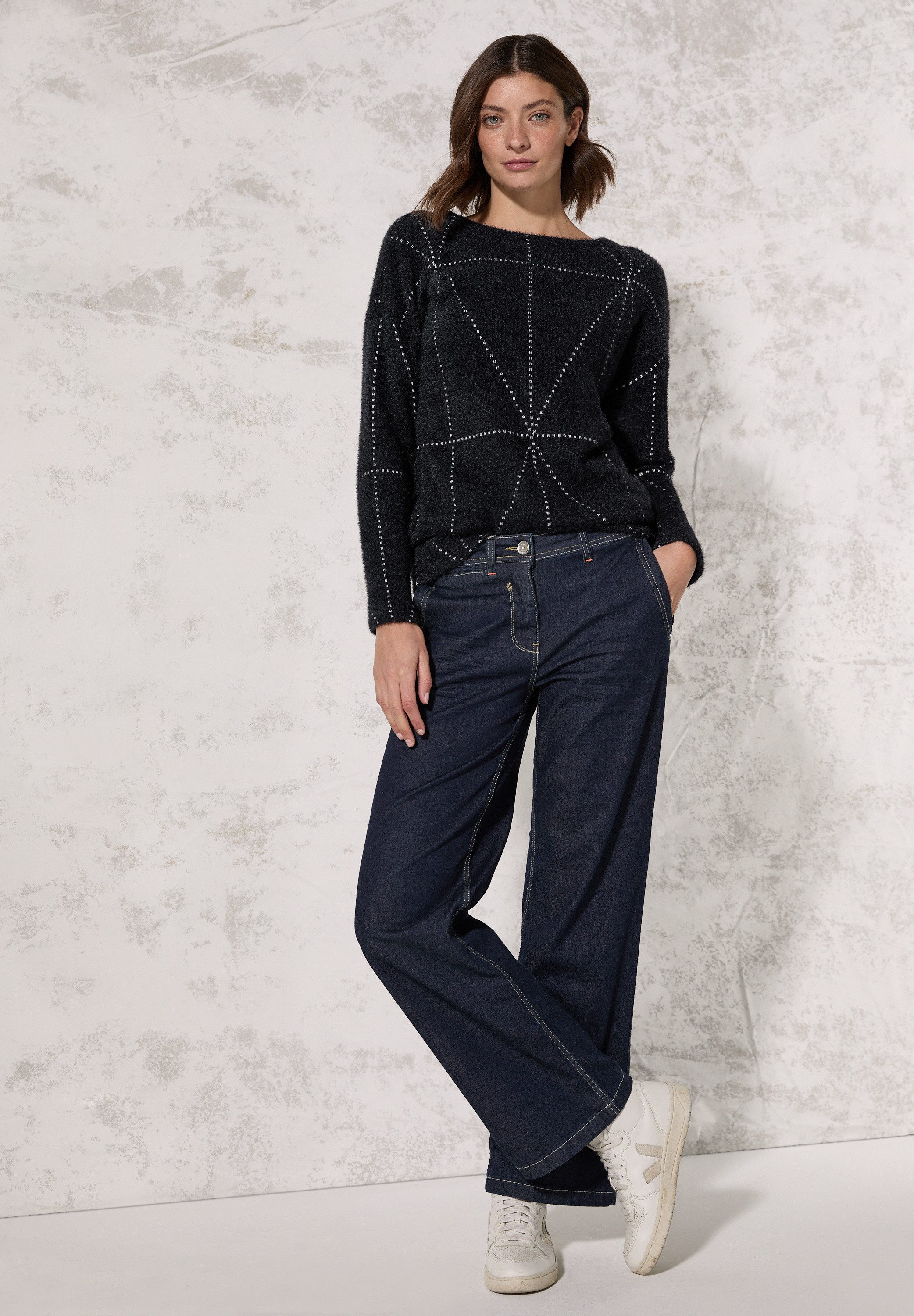 CECIL Langarmshirt mit U-Boot-Ausschnitt