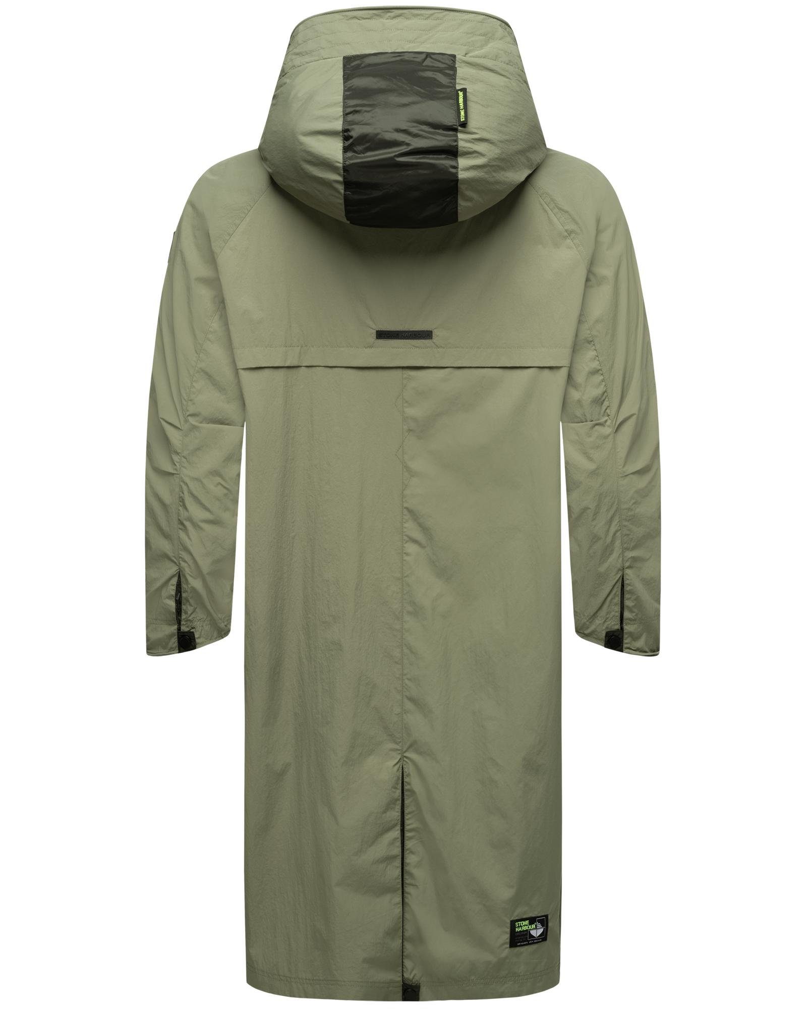 Stone Harbour Regenmantel Zafaar Lange Herren Regenjacke mit Kapuze