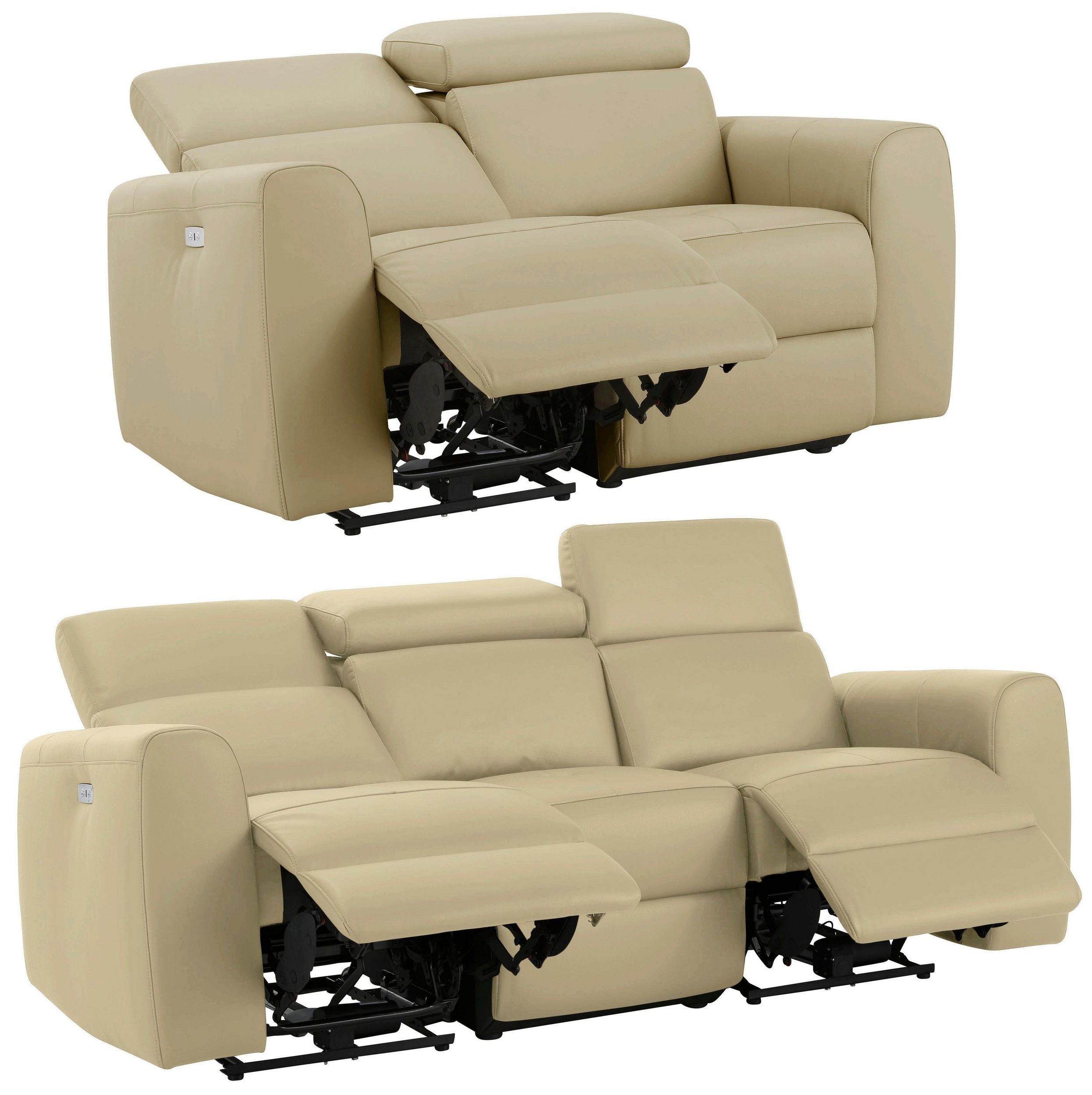 loft24 Sofa Carla, Set 2 Teile, Relaxsofa manuell, Couch mit Relaxfunktion, Wohnlandschaft, modern