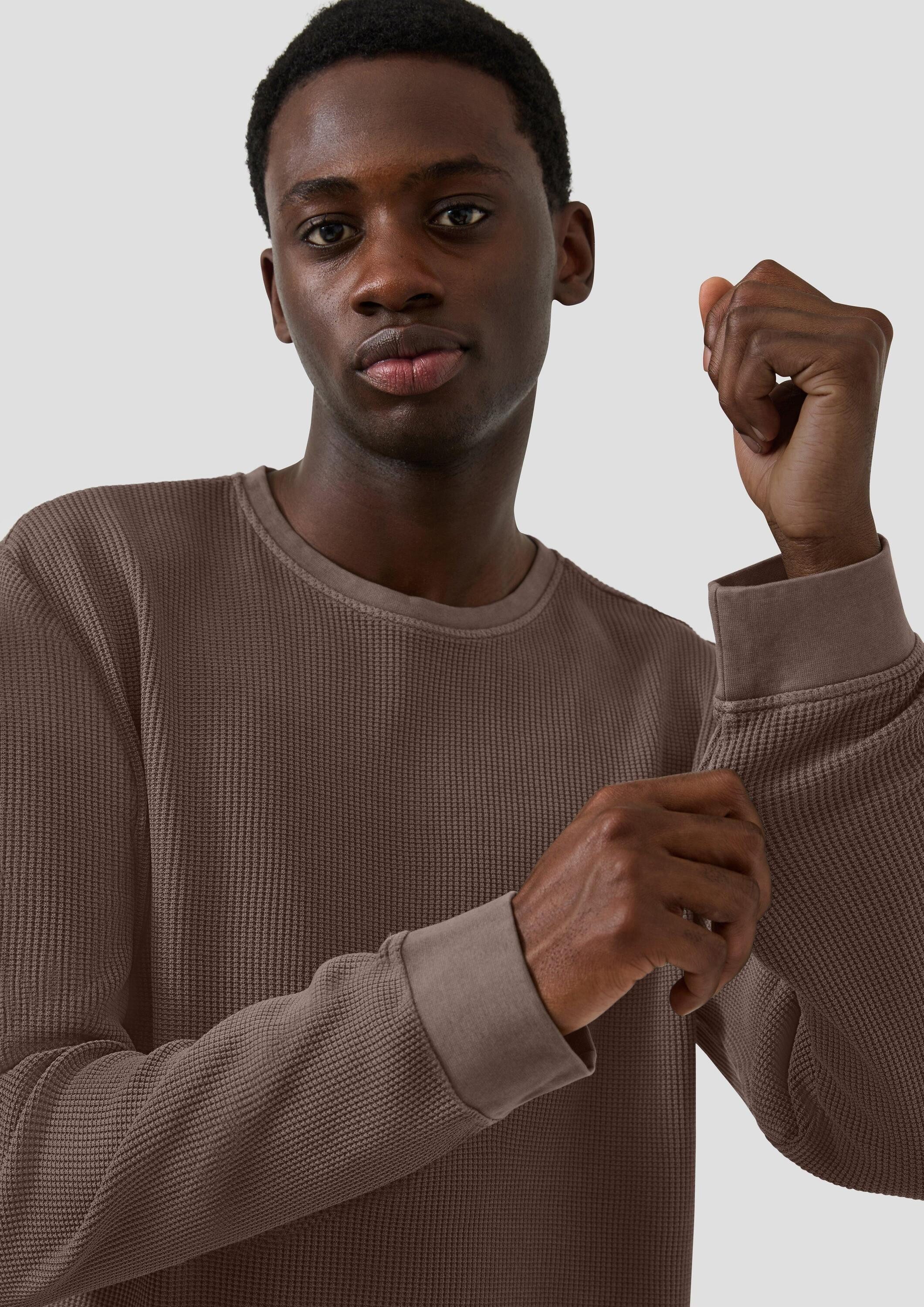 QS Langarmshirt T-Shirt Longsleeve aus Strukturjersey