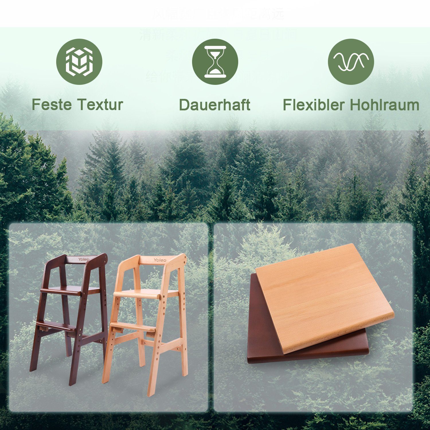 12 Natur Holz für Jahren Hochstuhl 2 Mitwachsender Hochstuhl - kinder YOLEO Stuhl