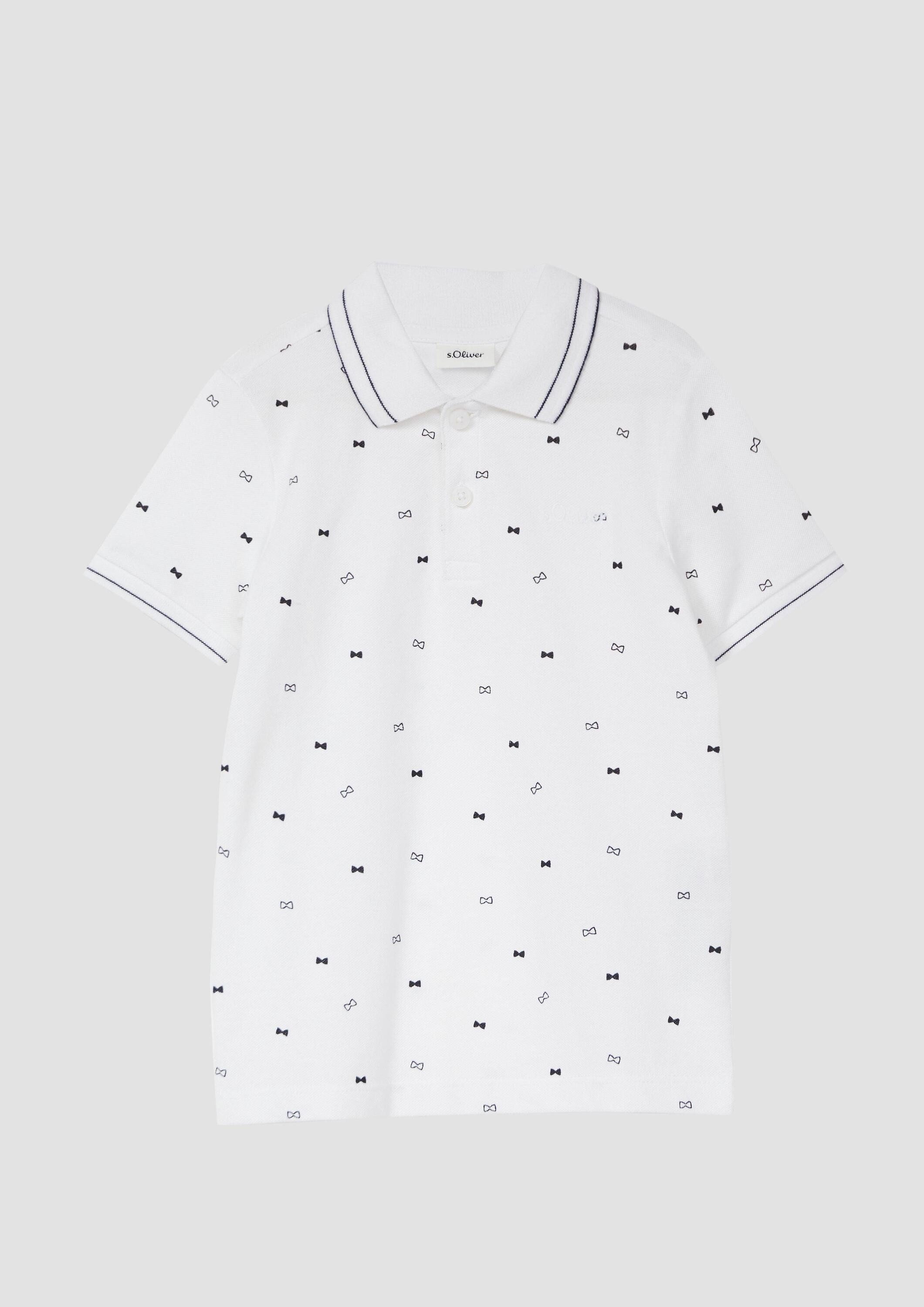 s.Oliver Kurzarmshirt Polo-Shirt Gemustertes Poloshirt aus Piqué