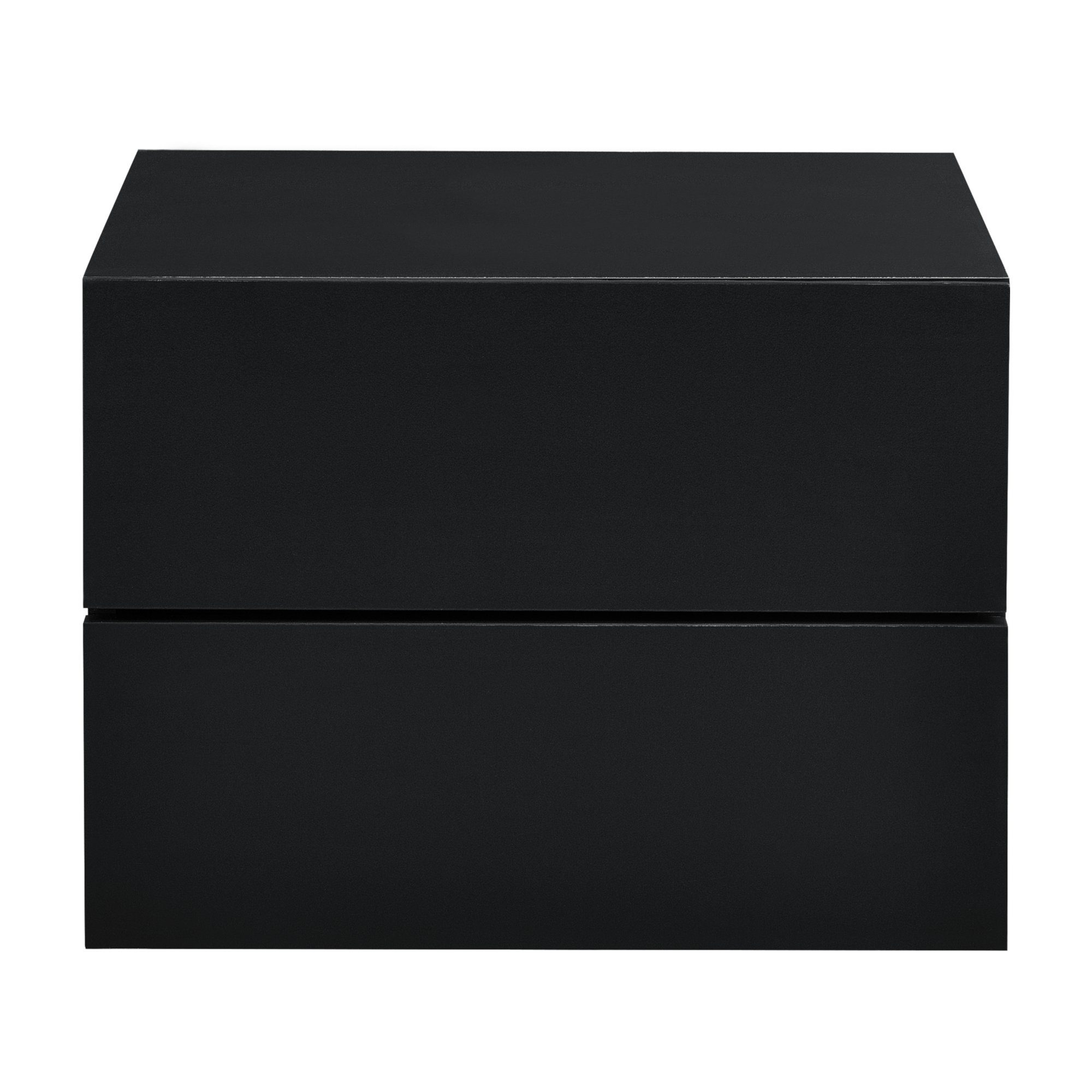 en.casa Hängeschrank »Ampfing« Wandschrank mit 2 Schubladen 40x29x30 cm Schwarz – Bild 4 von 5