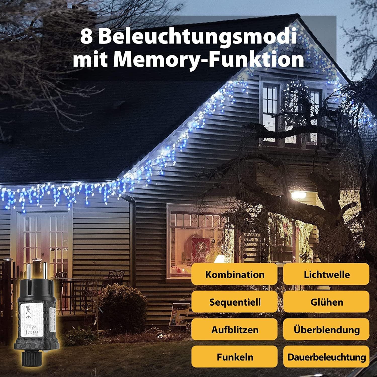Salcar LED-Lichtervorhang LED Lichterkette Eisregen Lichtervorhang Weihnach günstig online kaufen