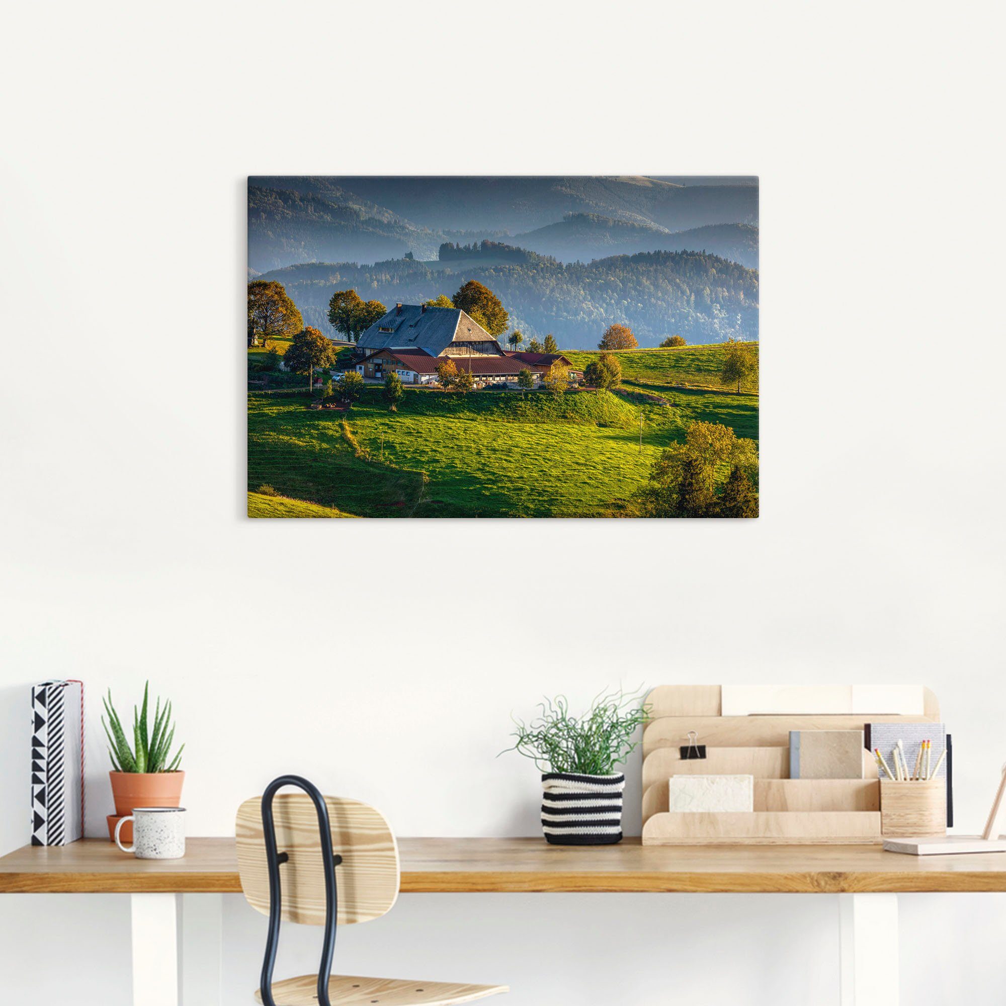 Artland Leinwandbild Bauernhof bei St.Peter Schwarzwald, Berge & Alpenbilder (1 St), auf Holzrahmen gespannt
