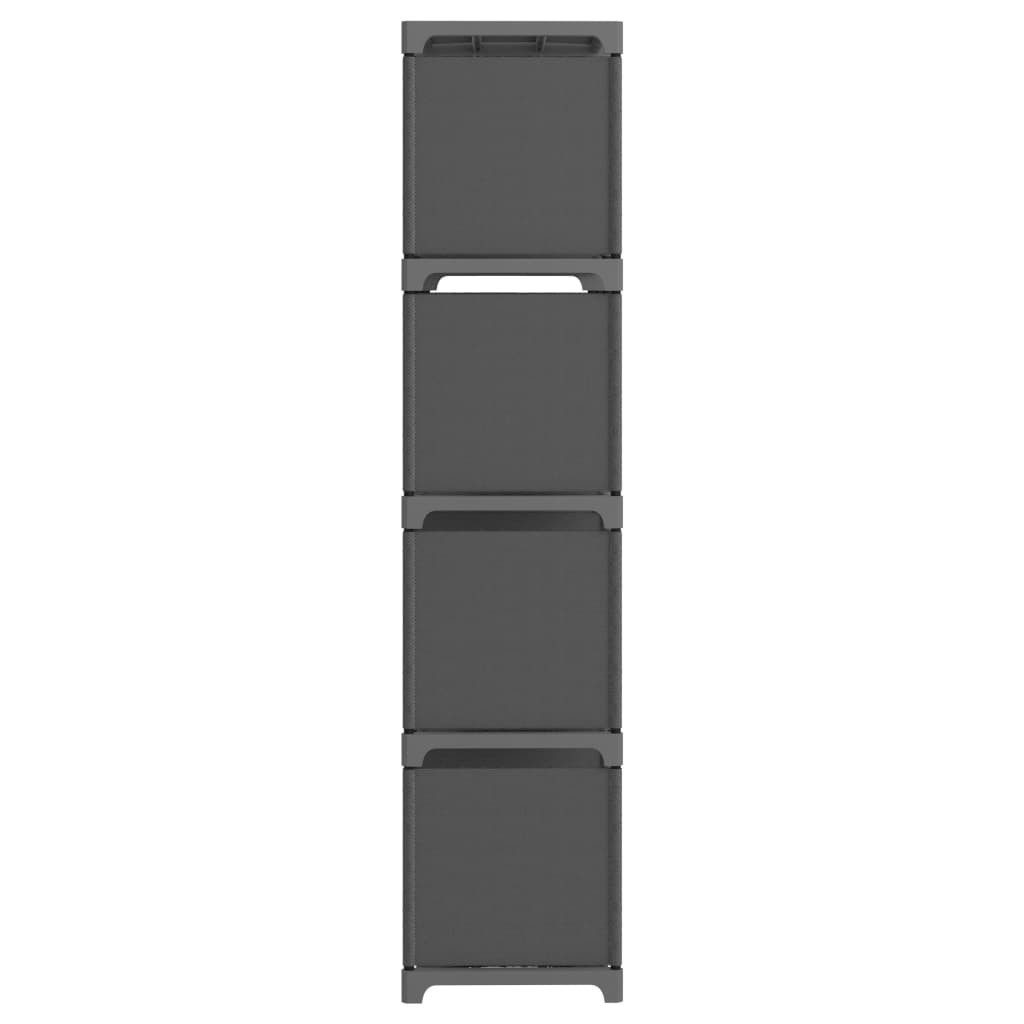 vidaXL Mehrzweckregal 12 Wrfel Würfelregal Mehrzweckregal 12 Fächer Grau 103x30x141 cm Stof
