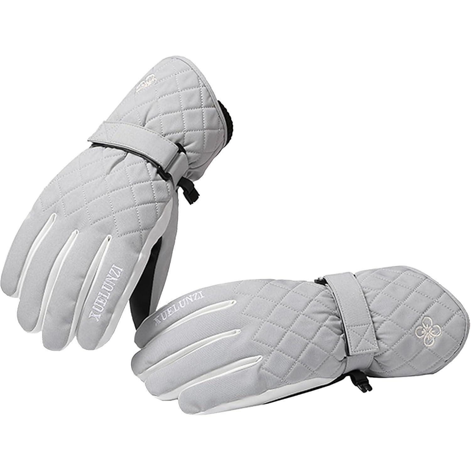 LuxusKollektion Skihandschuhe Skihandschuhe Damen Touchscreen Wasserdicht Snowboard Gitter Grau