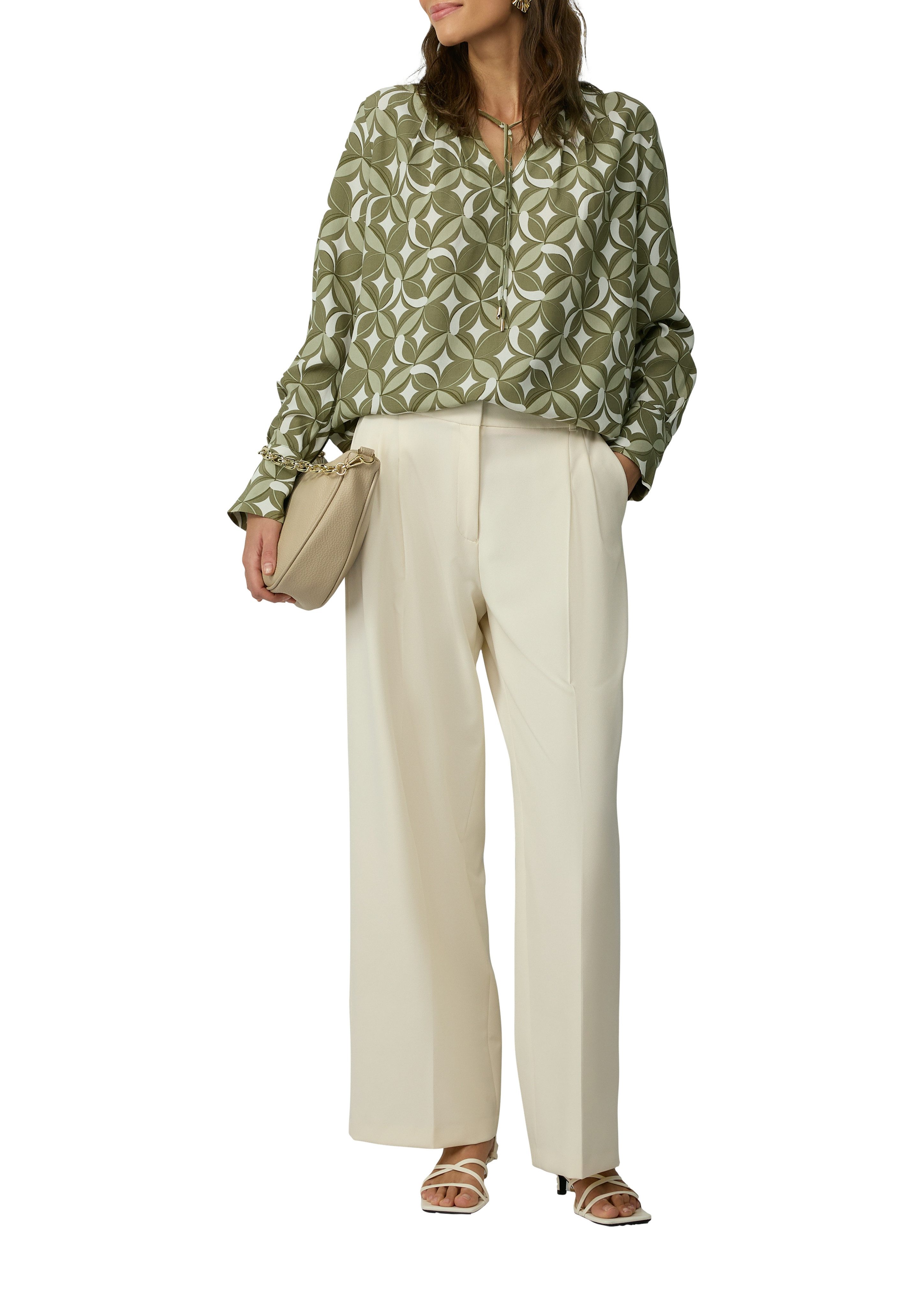 s.Oliver BLACK LABEL Langarmbluse mit Faltendetails günstig online kaufen