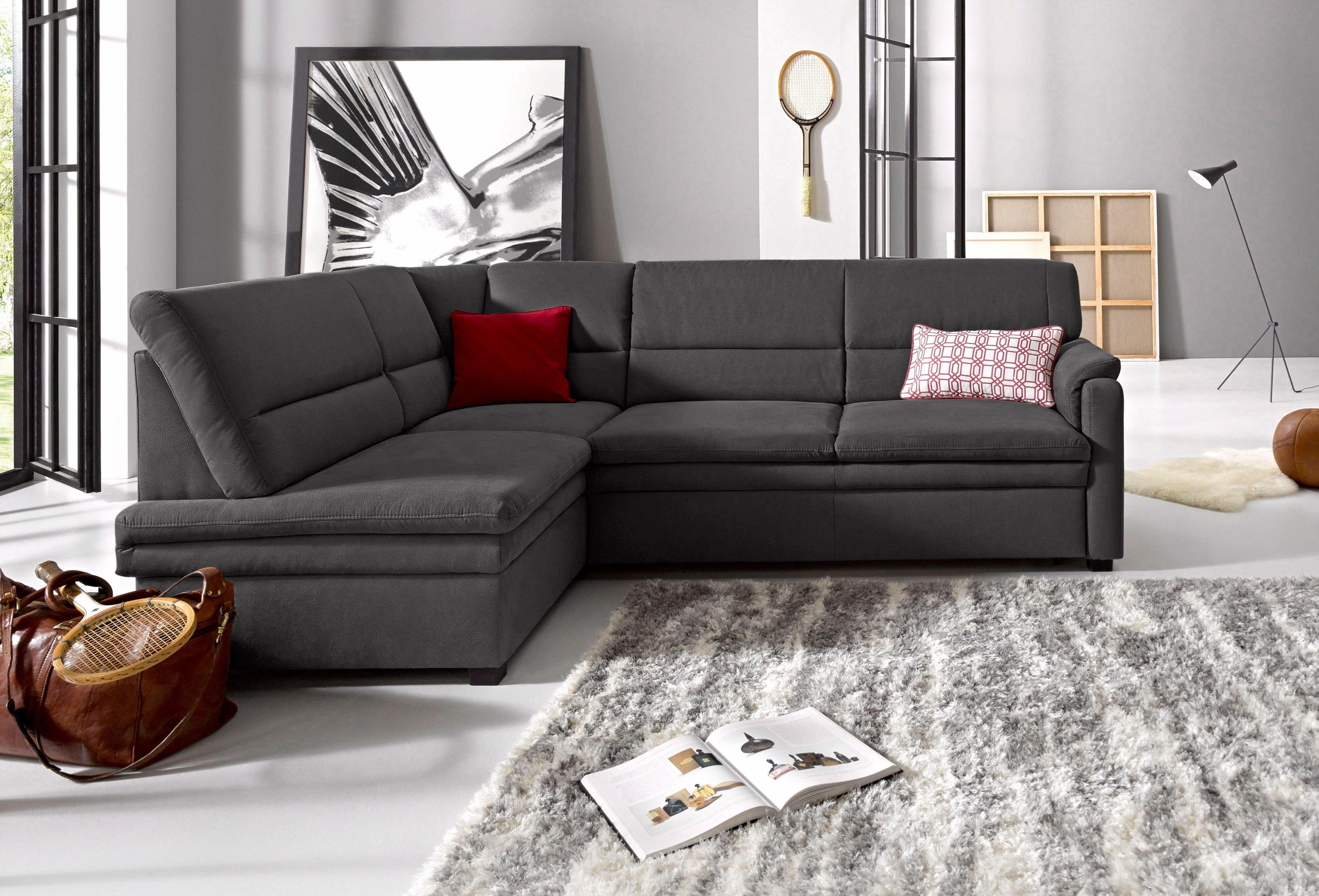 sit&more Ecksofa Pisa L-Form, mit Federkern, wahlweise mit Schlaffunktion