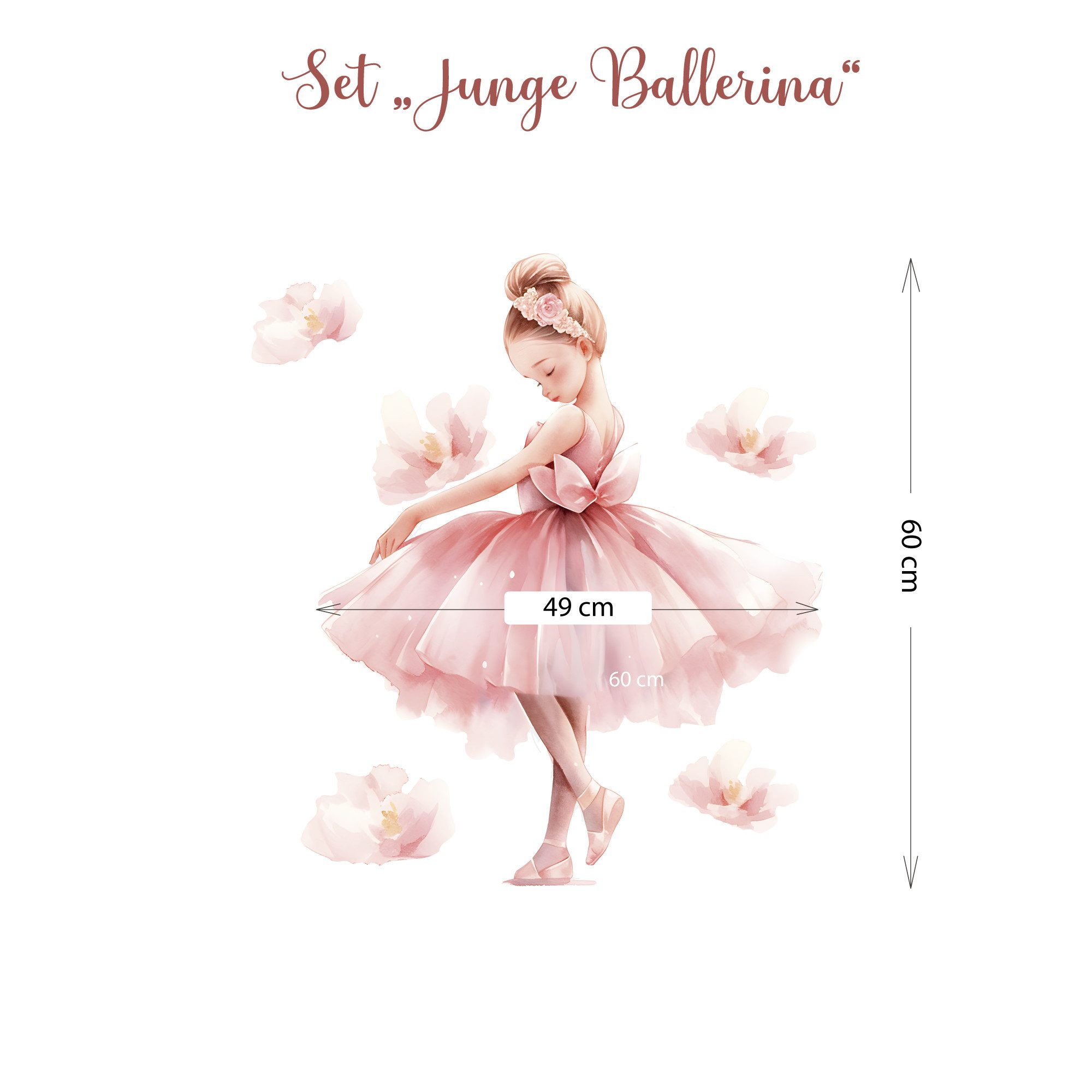 Olli&Elli.design Wandtattoo Zarte Ballerina mit Blumen günstig online kaufen