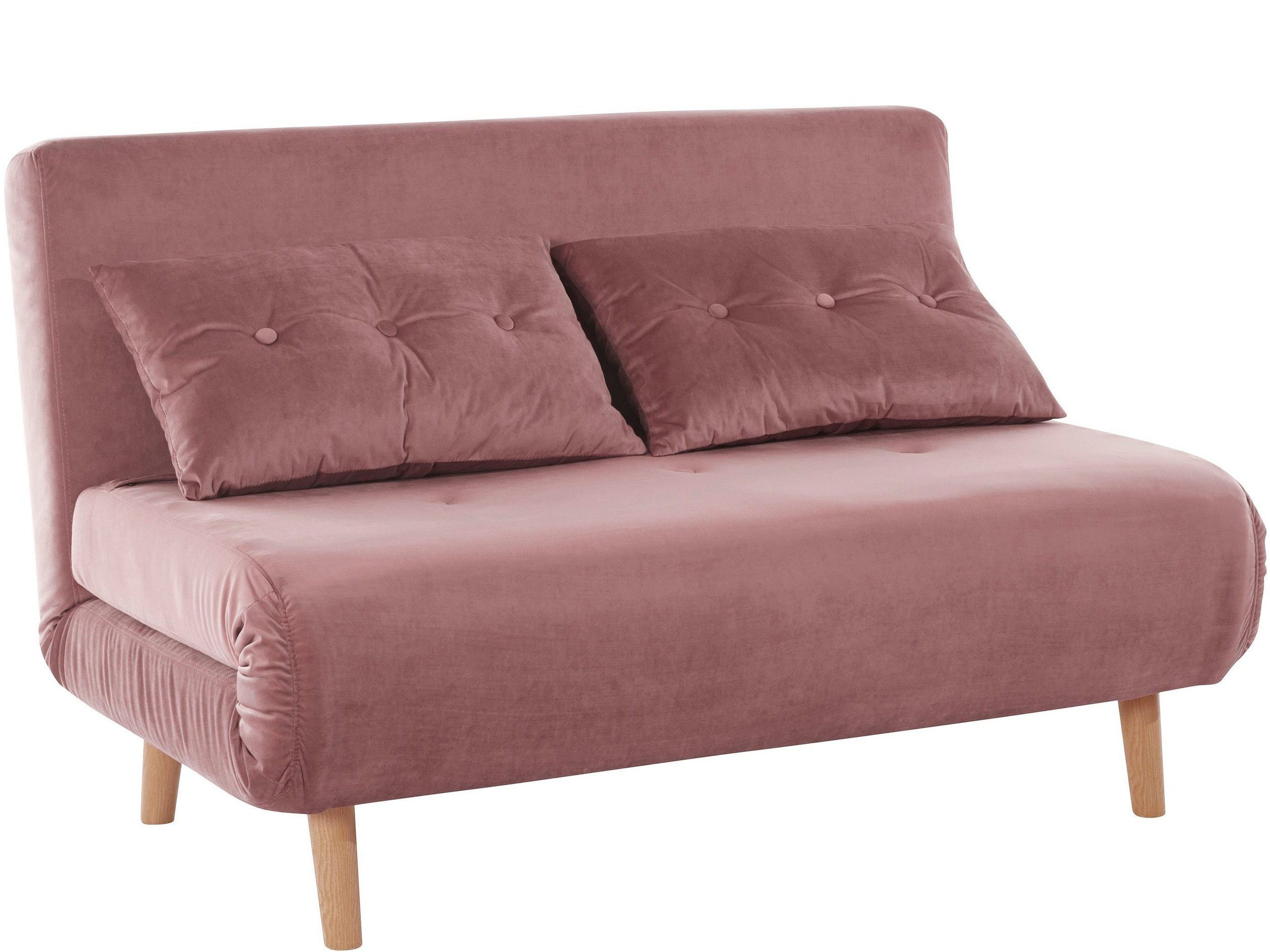 loft24 Daybett Malina, Tagesbett Schlafsofa Sofa mit Samtbezug im modernen Design rosa