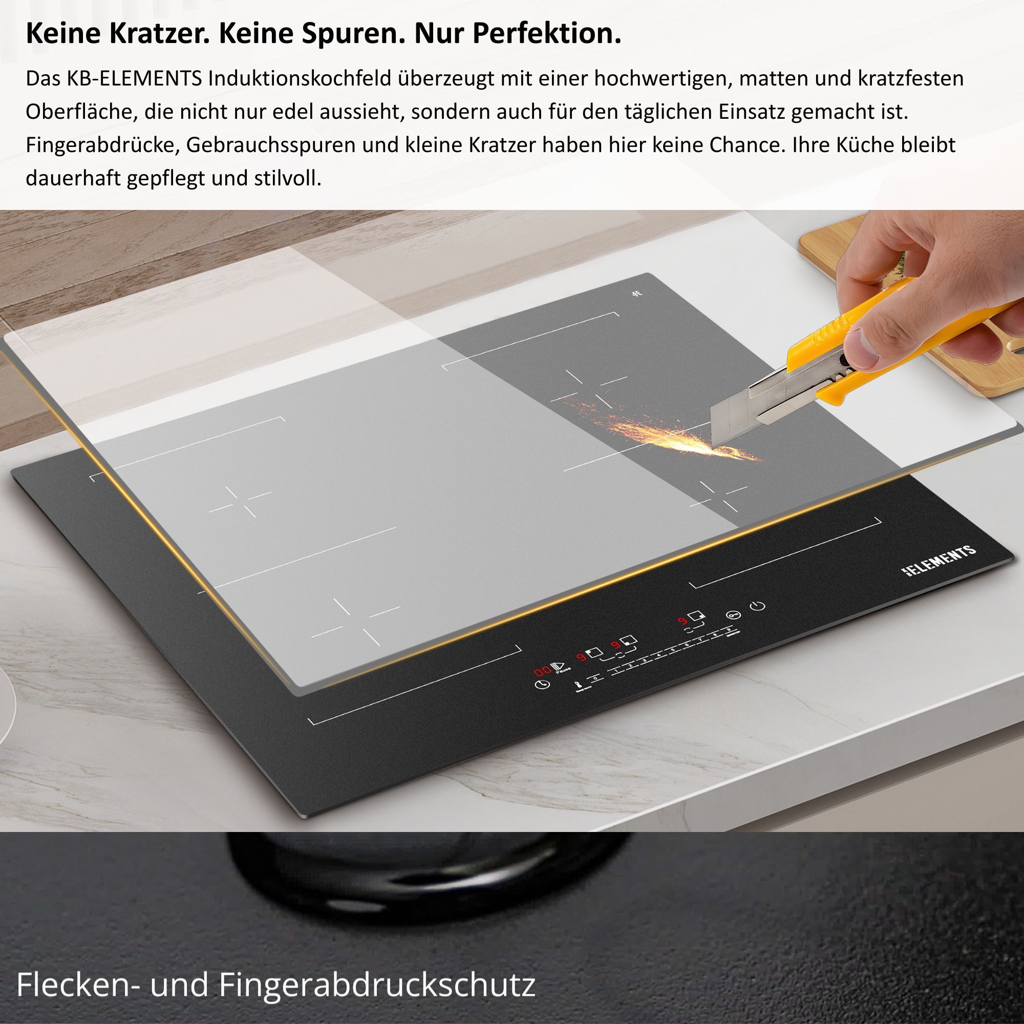 KB Elements Induktions-Kochfeld ELK111AS, AntiScratch (kratzfester Oberfläche), Warmhaltefunktion