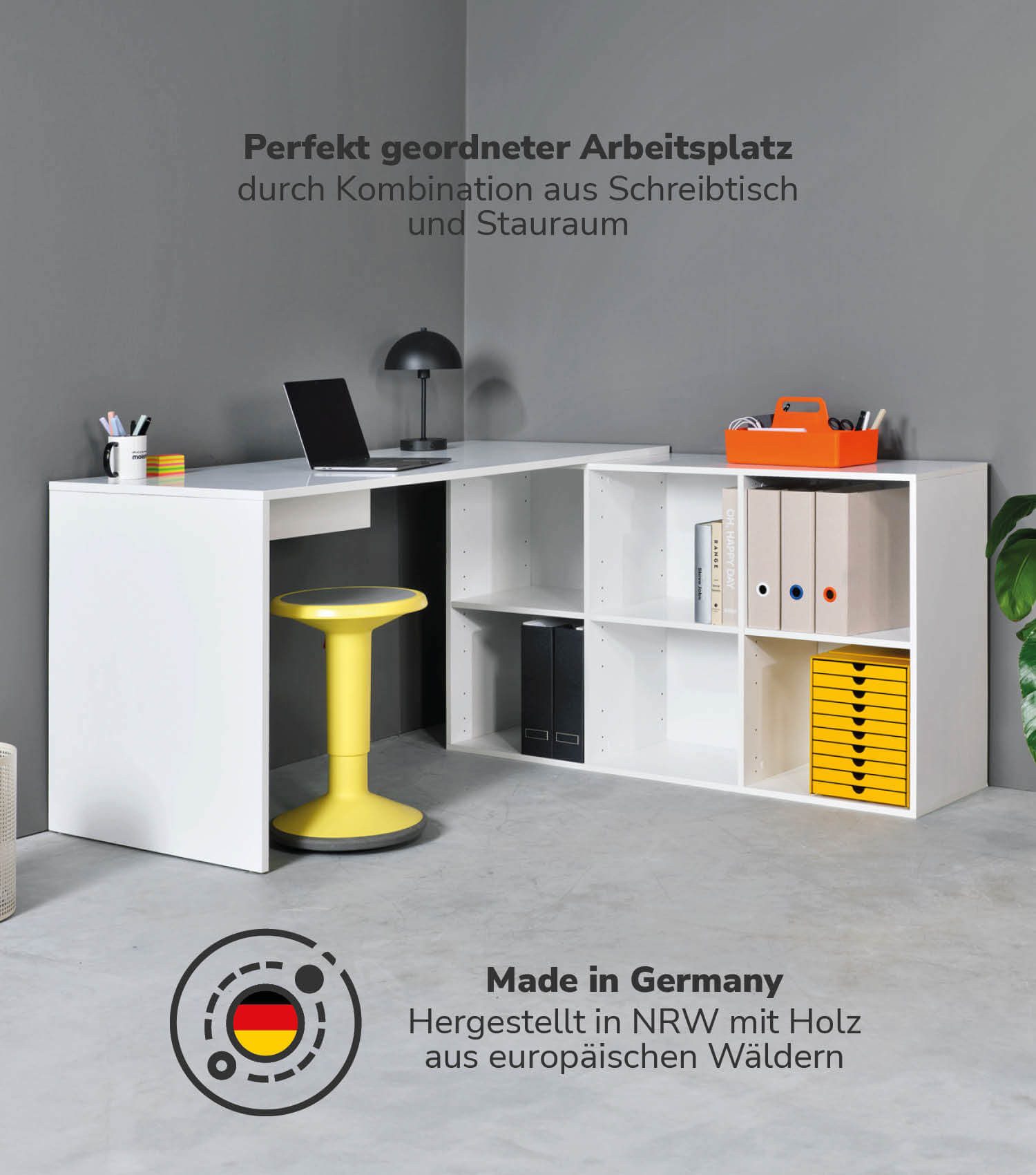 mokebo Eckschreibtisch Der Produktive (mit 6 günstig online kaufen