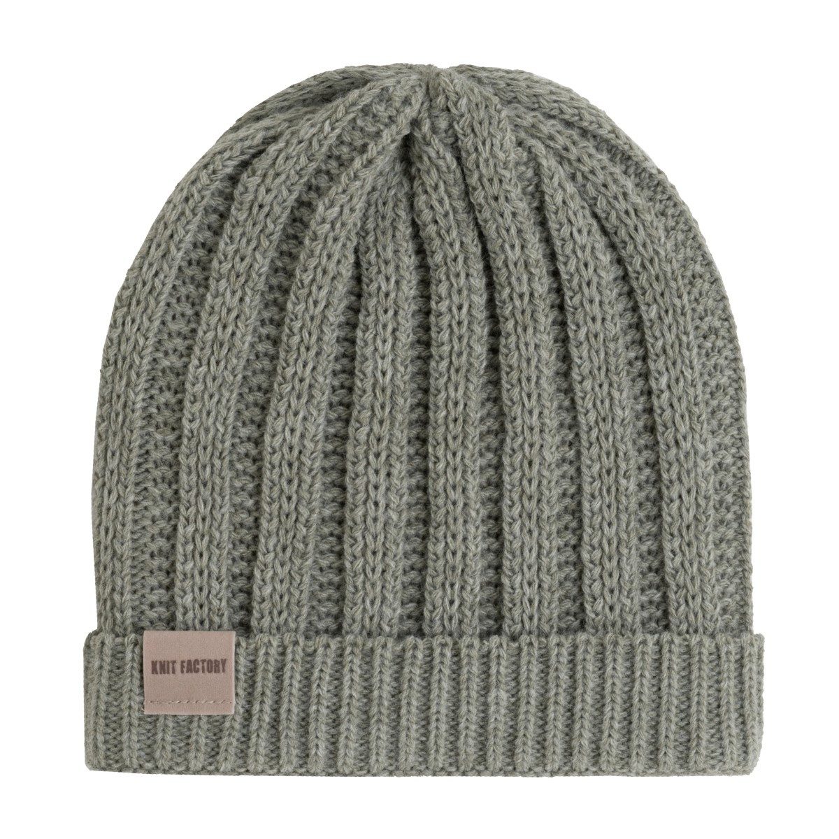 Knit Factory Strickmütze Nica Mütze Urban Green One Size Gestreift (Set, 1-St., Spar-Set) mütze damen jungen herren set winter herbst beanie Strick sale warm