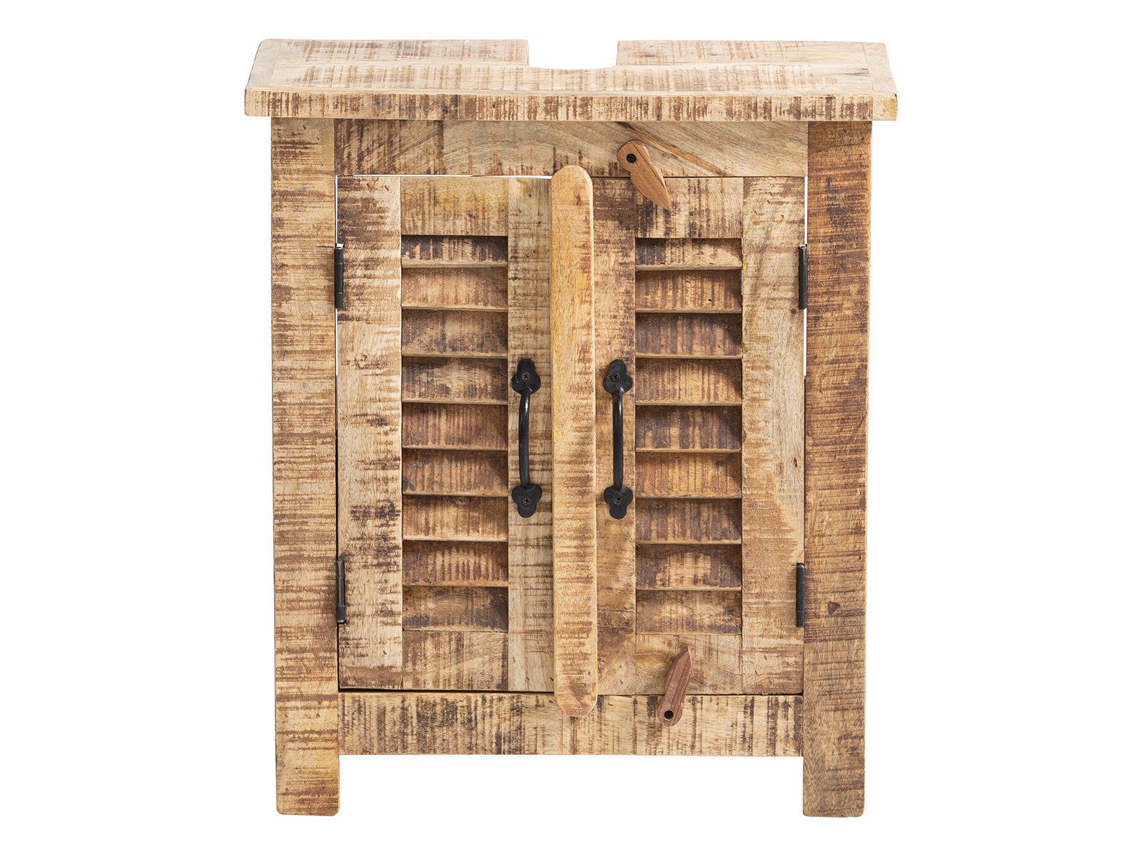 massivum Waschbeckenunterschrank Caribou Badunterschrank Waschplatz aus Massivholz