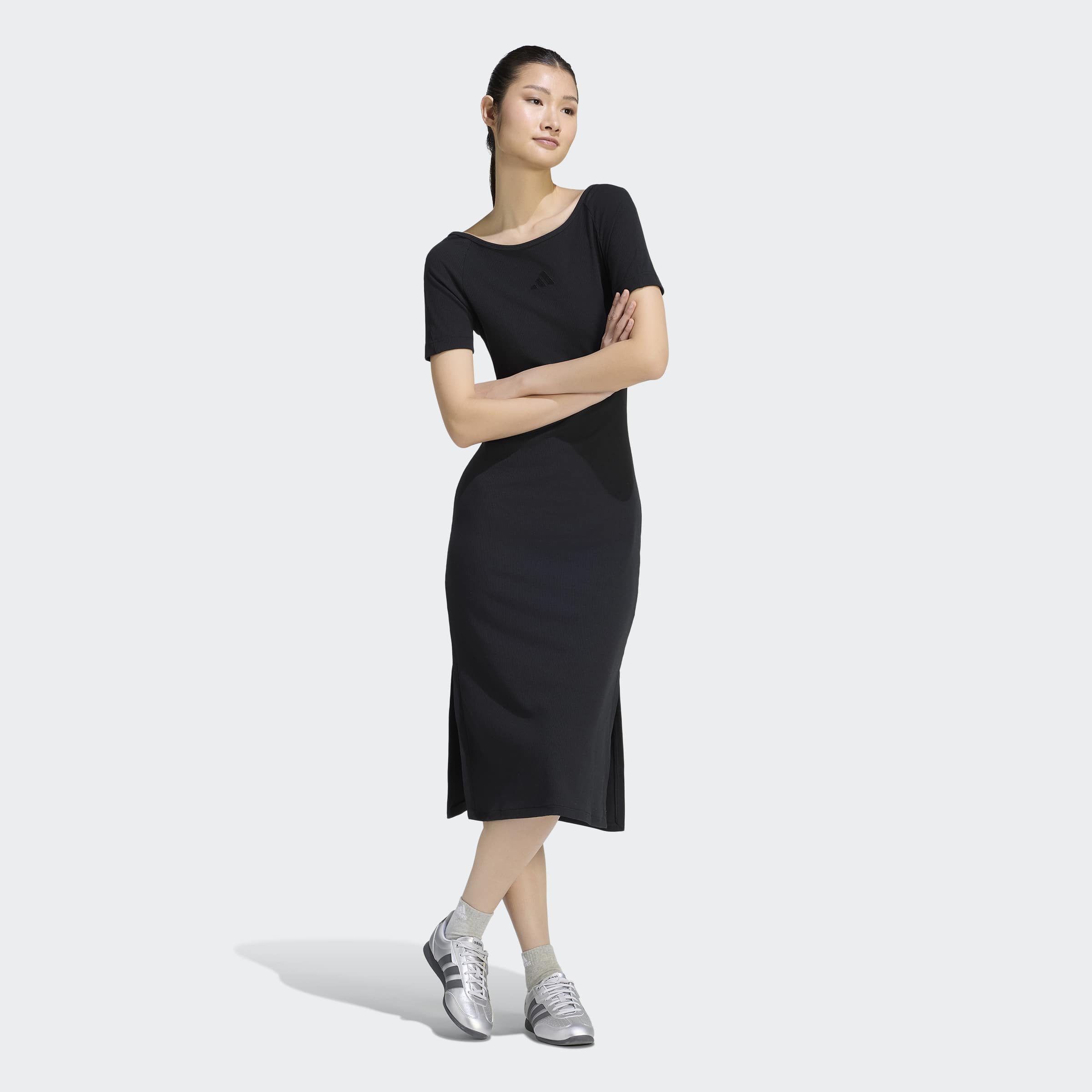 adidas Sportswear Shirtkleid W AK SL RIB DRE für Erwachsene geeignet, ohne Verschluss, aus Baumwolle