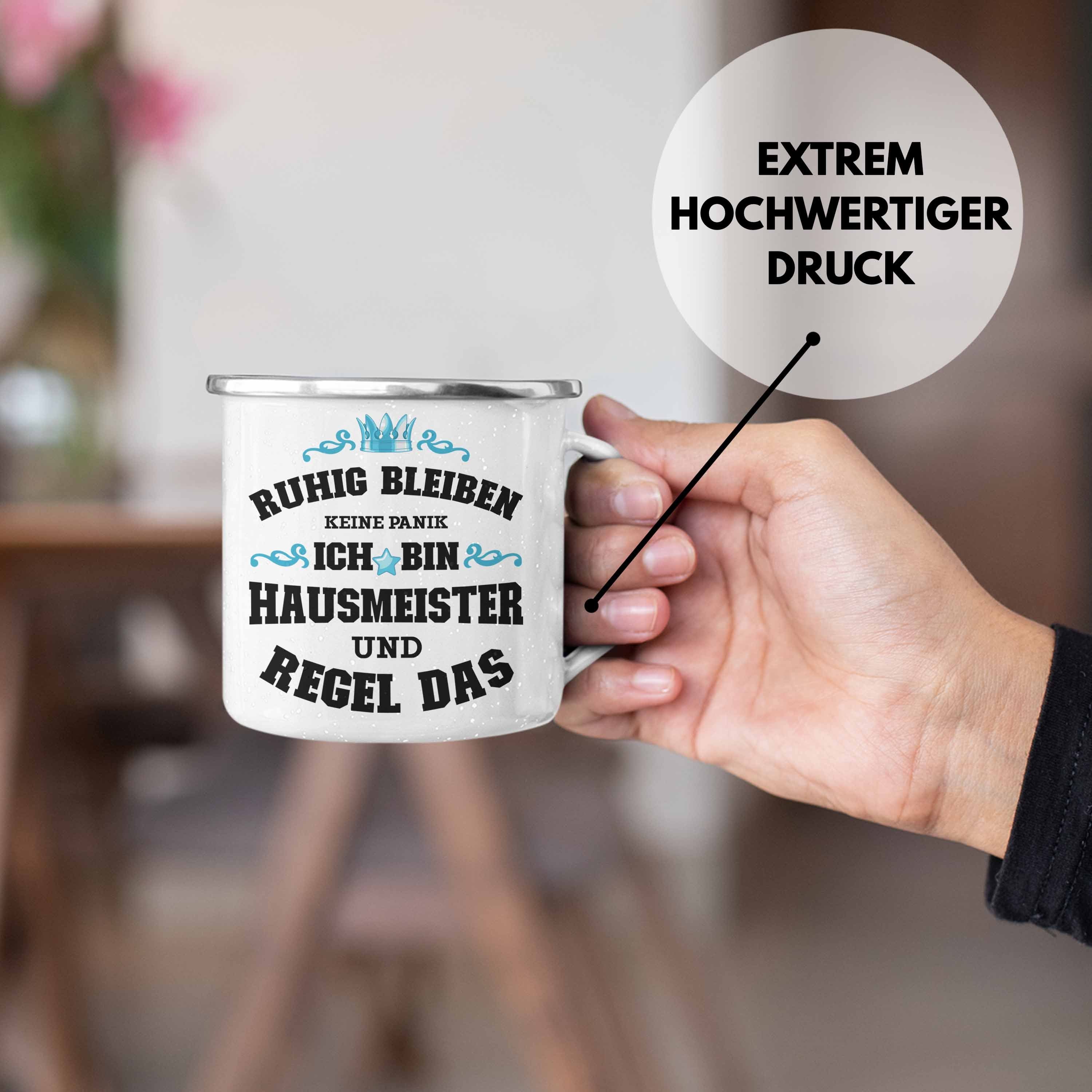 Trendation Thermotasse Trendation - Hausmeister Emaille Tasse Lustiges Geschenke Lustig Spruc