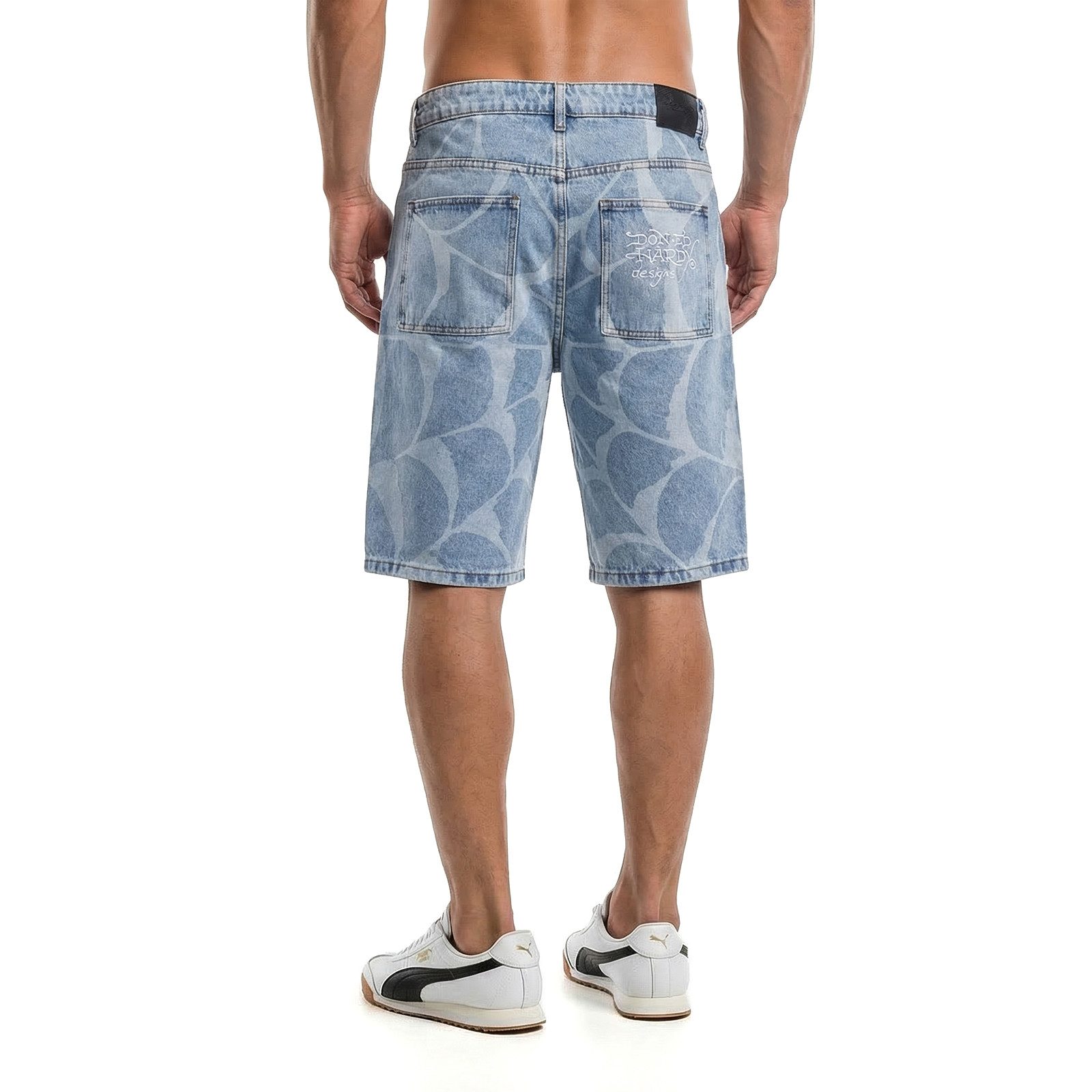 Ed Hardy Jeansshorts Short Ed Hardy Gothic Cobweb Spinnweben-Grafik-Druck