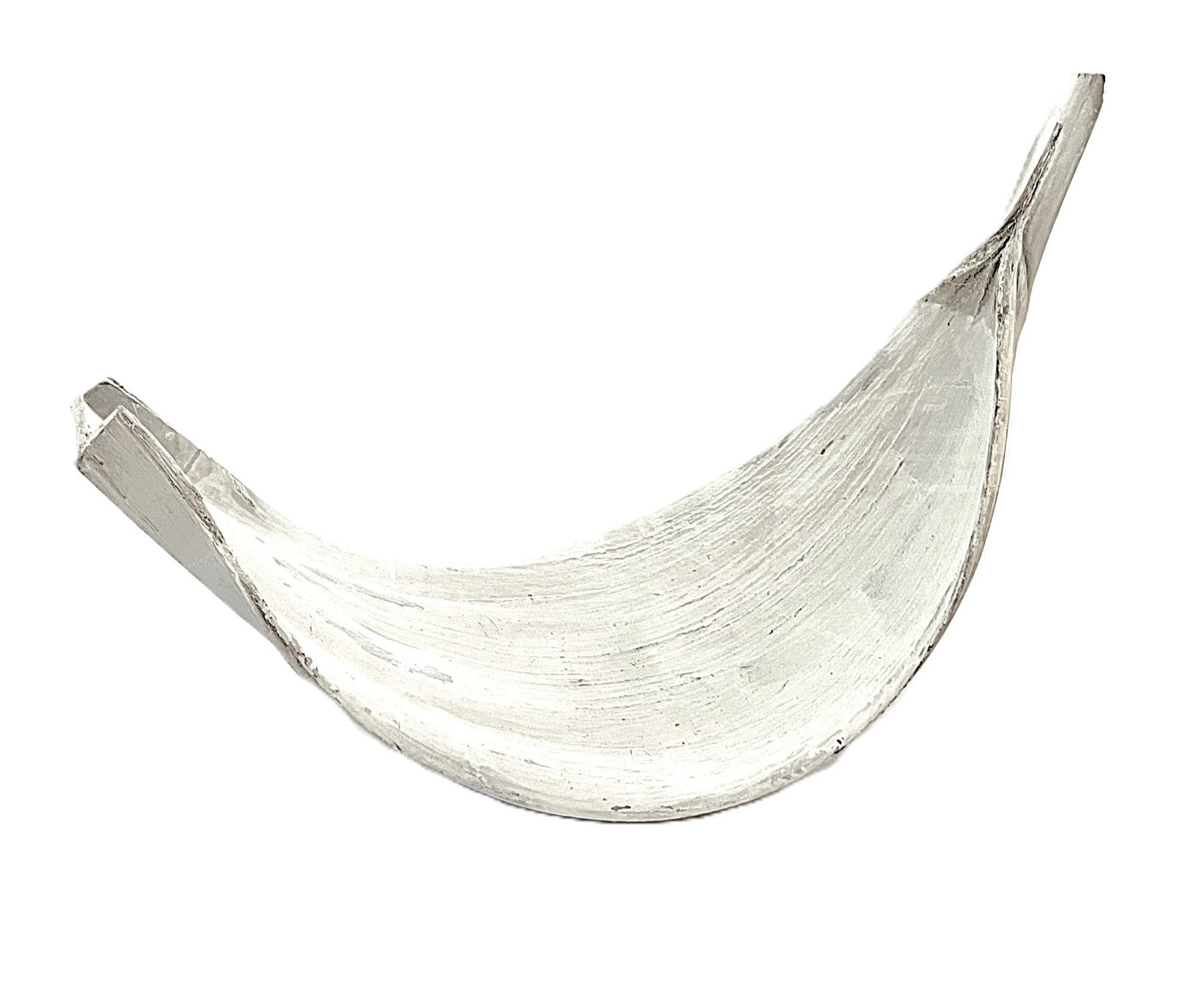 Couronne Dekoschale Kokos Palmblatt Deko Schale Vintage Weiß XL 50 cm (1 St), Groß