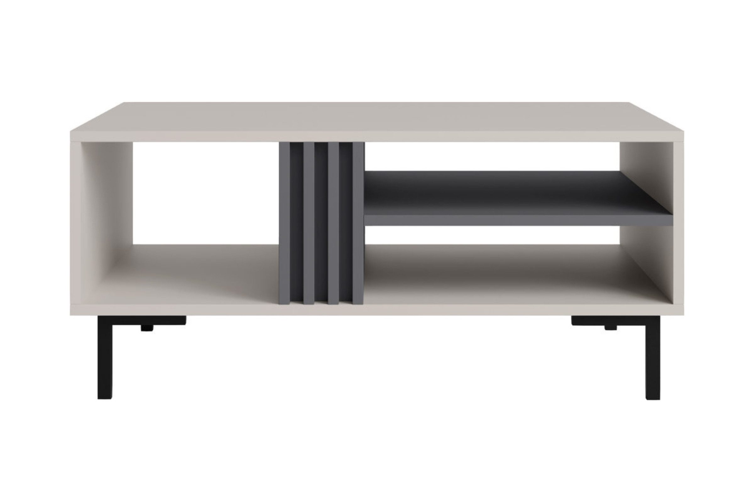 Deine Möbel 24 Wohnzimmertisch ALL 14 Couchtisch Teetisch Kaffeetisch Beistelltisch Sofatisch (Set 90 cm breit, 1-St), WohnzimmerJugendzimmer Eiche Graphit Lamellen
