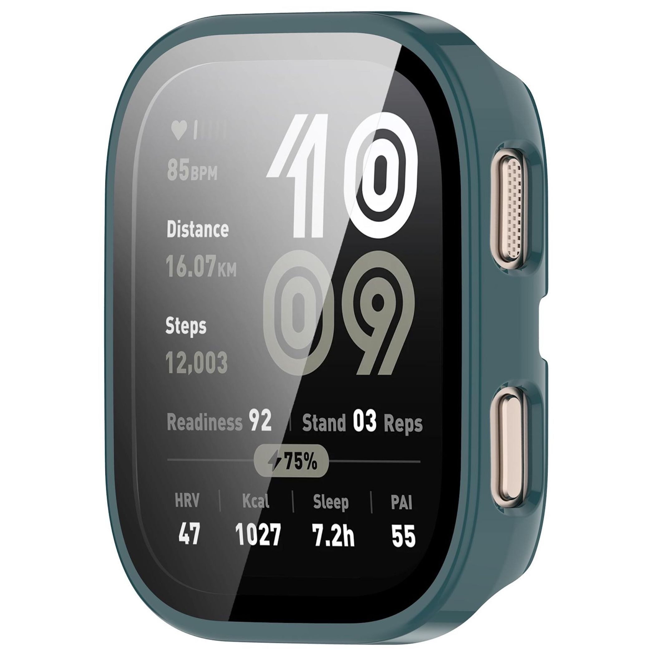 Wigento Smartwatch-Hülle Für Amazfit Bip 6 Kunststoff Watch Schutz Hülle + 9H Hart Glas Grün, Schutzhülle aus PC + Hart Glas für Rundumschutz