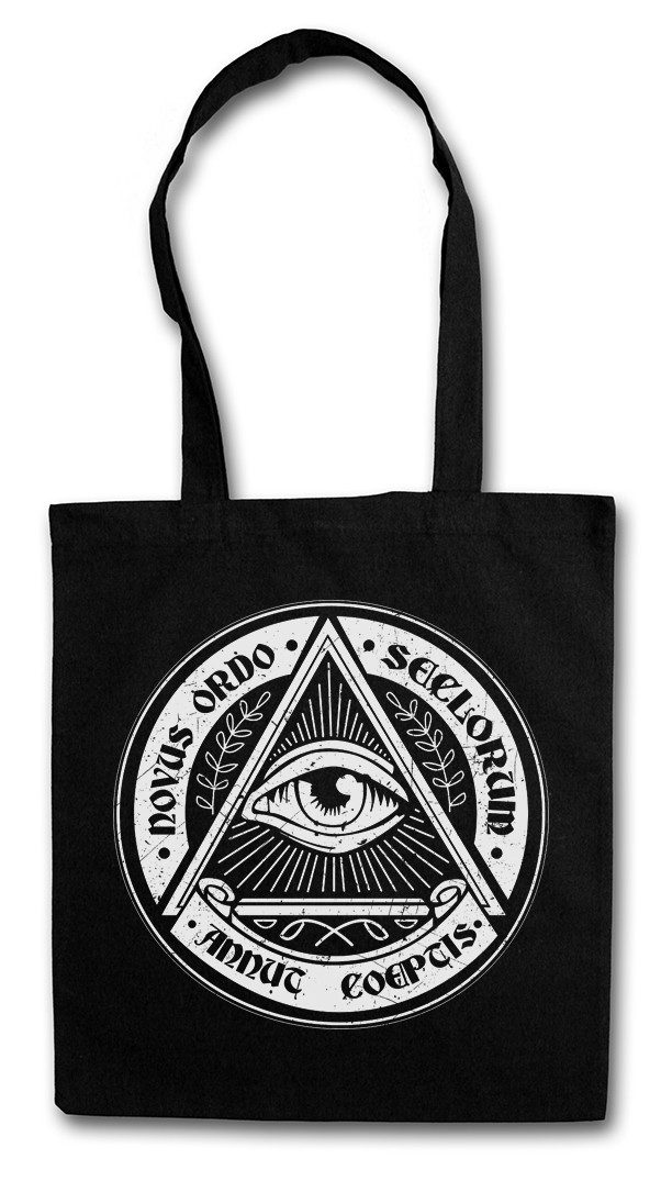 Beuteltasche Illuminati Eye Stofftasche Illuminaten Freimaurer Society Auge Loge