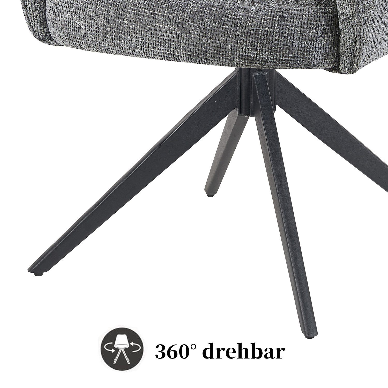 DUBI Möbel Polsterstuhl THOMAS-ZARA, 360° drehbar mit Federkernpolsterung