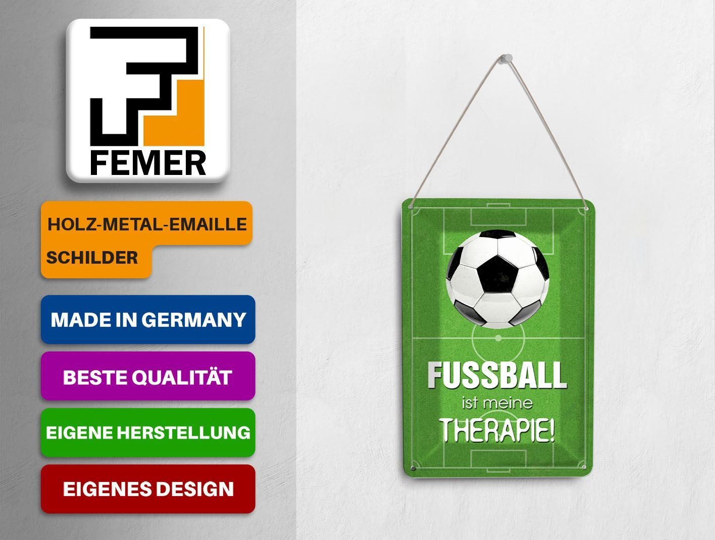Femer GmbH Postkarte Spruch 10x14 cm Fußball ist meine Therapie, unfrankiert