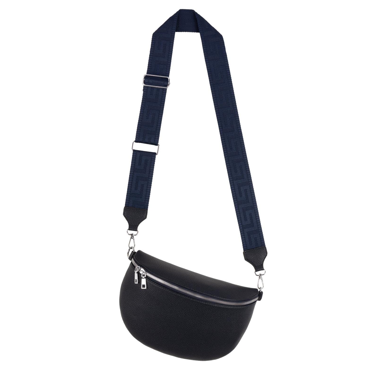 D.BLUE Bauchtasche Hüfttasche Schultertasche, Crossbody-Bag EAAKIE Gürteltasche Kunstleder Italy, Umhängetasche tragbar als XL CrossOver, Umhängetasche
