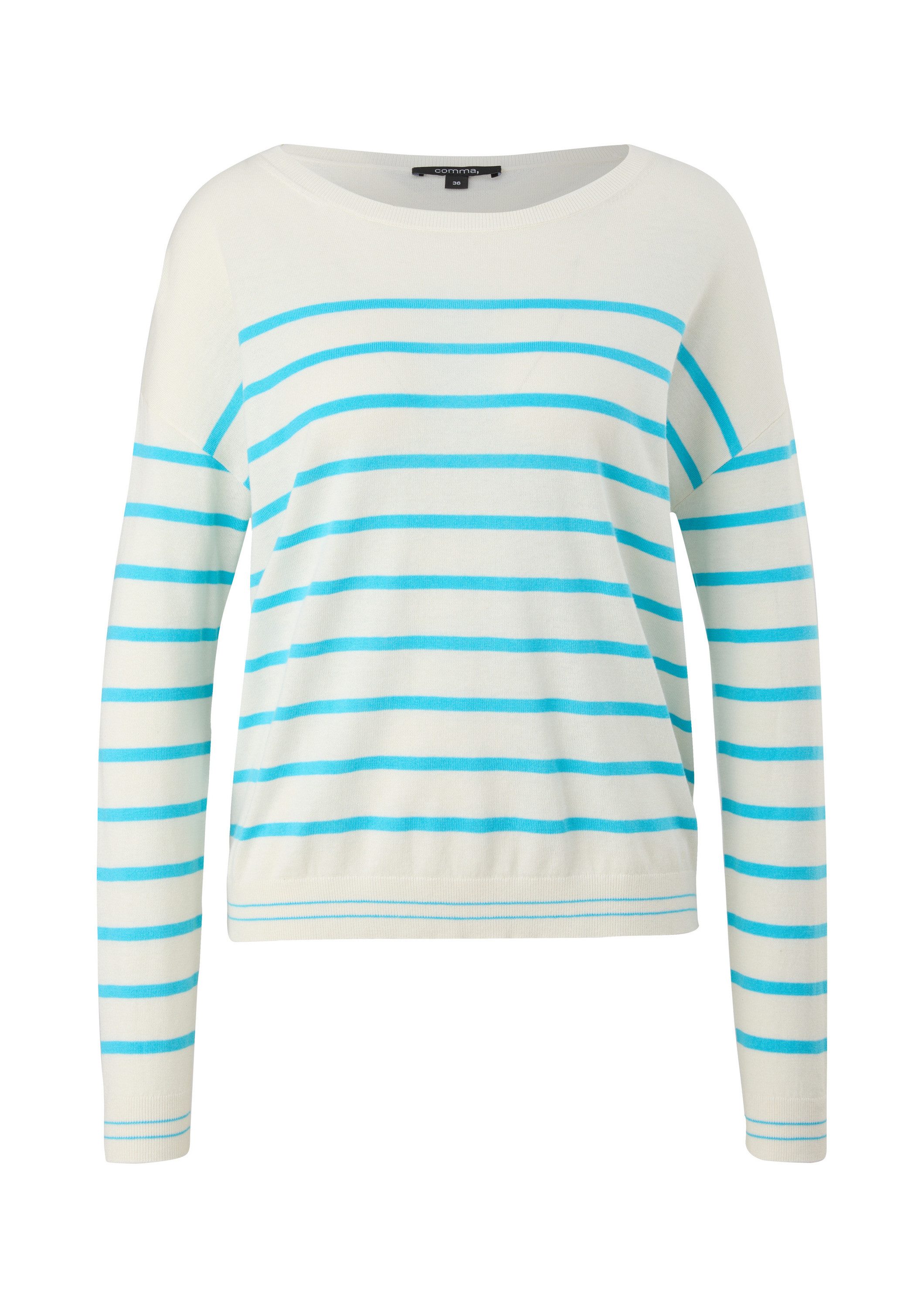 comma Longpullover Strickpullover Strickpullover aus Leinenmix