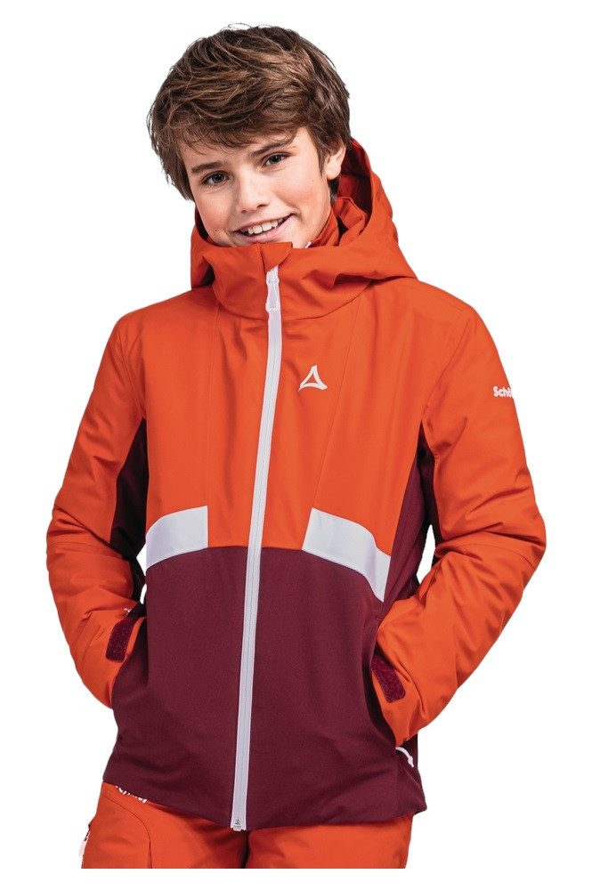 Schöffel Winterjacke Skijacke Brandberg (4-Wege-Stretch, wasserdicht) orange/weinrot Kinder